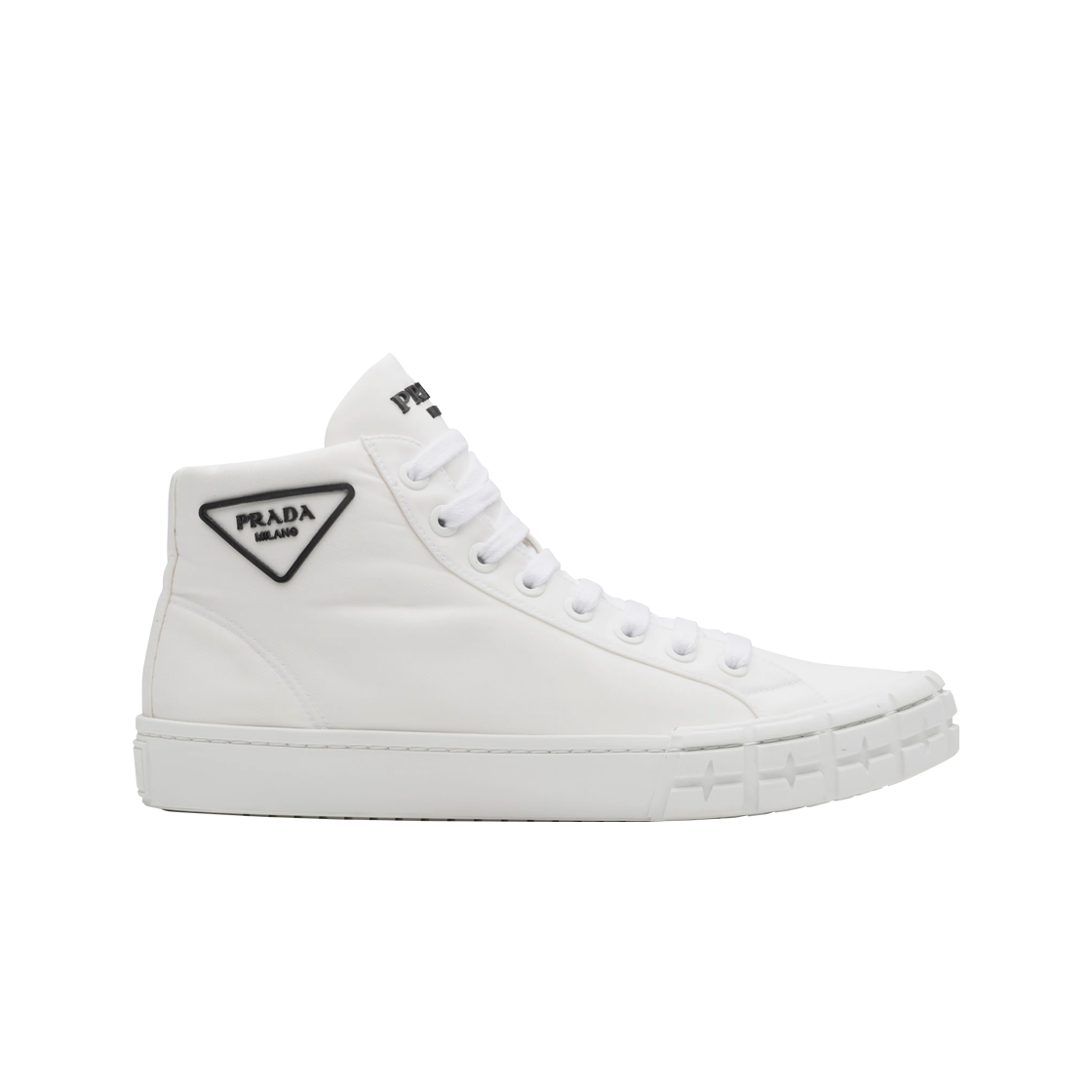 프라다 카세타 휠 하이탑 스니커즈 화이트(Prada Cassetta Wheel High-Top Sneakers White) - 1