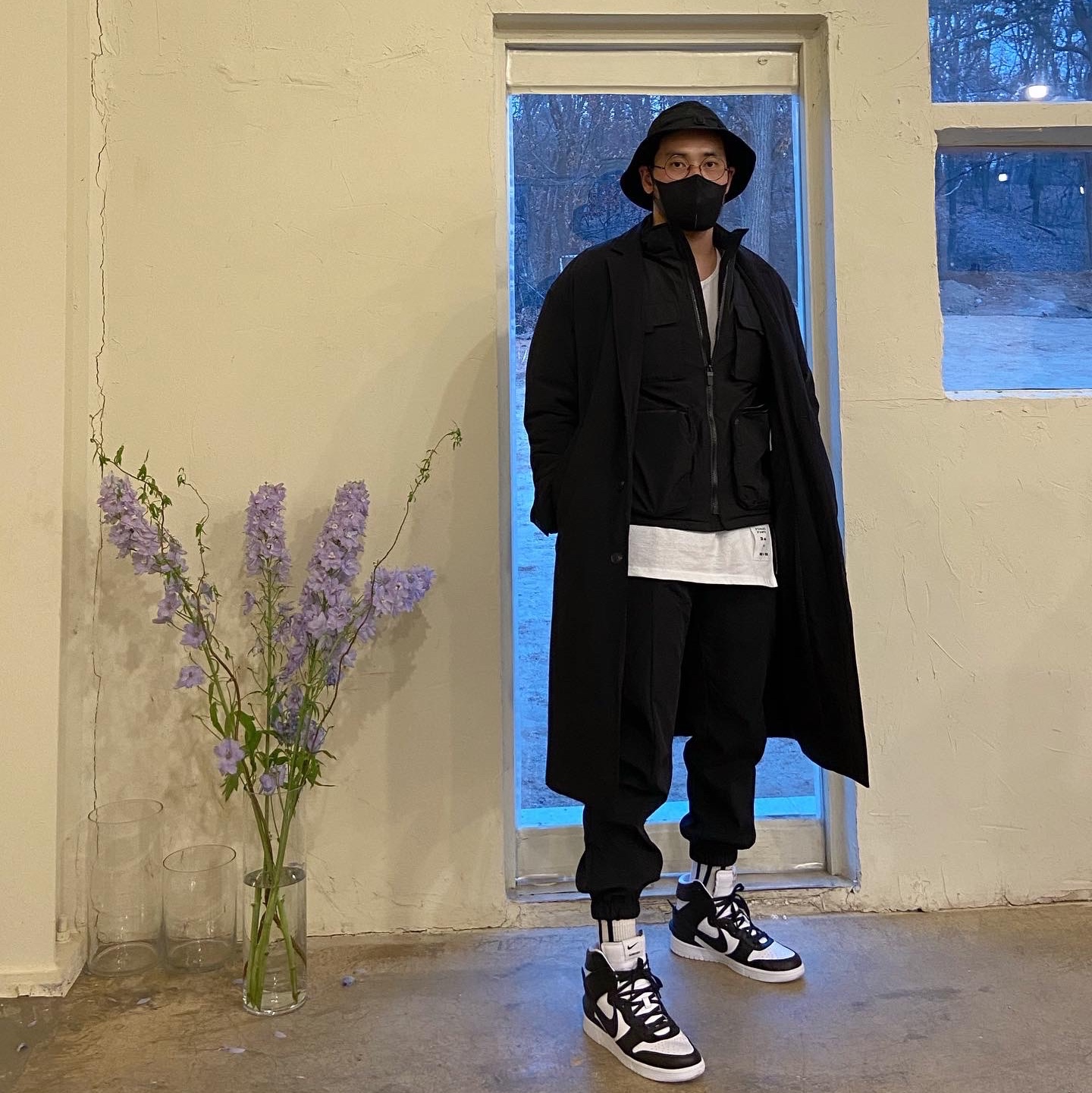 Nike x Ambush Dunk High Black 착용 스타일 - 2