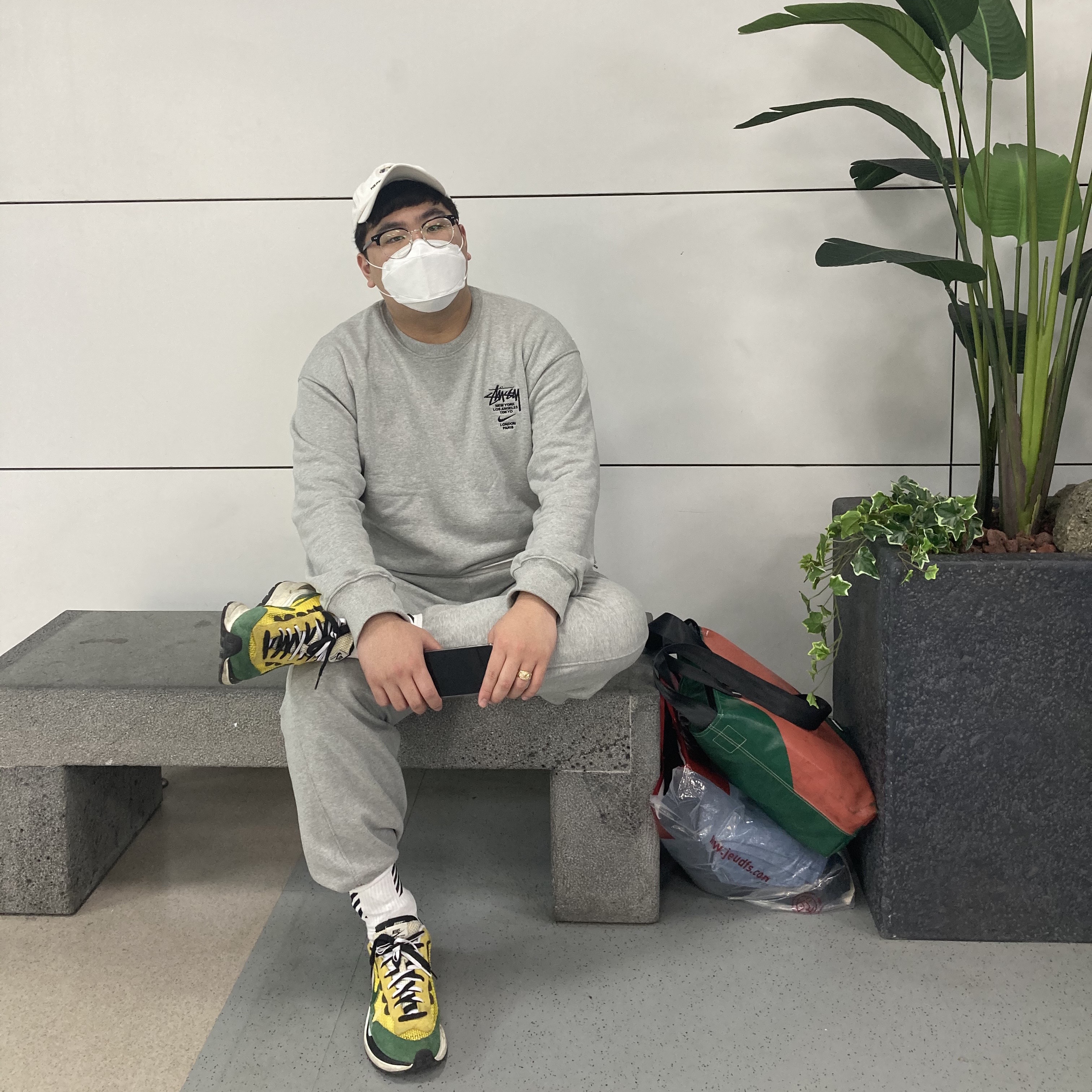 Nike x Stussy NRG ZR Fleece Crewneck Heather Grey - Asia, Nike x Stussy NRG ZR Fleece Pants Heather Grey - Asia 착용 스타일
