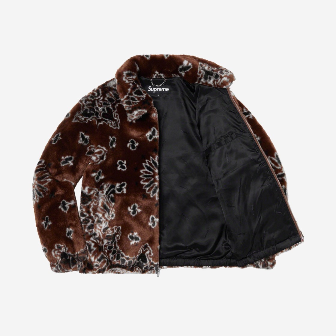 Supreme Bandana Faux Fur Bomber Jacket Brown - 21SS 상세 이미지 2