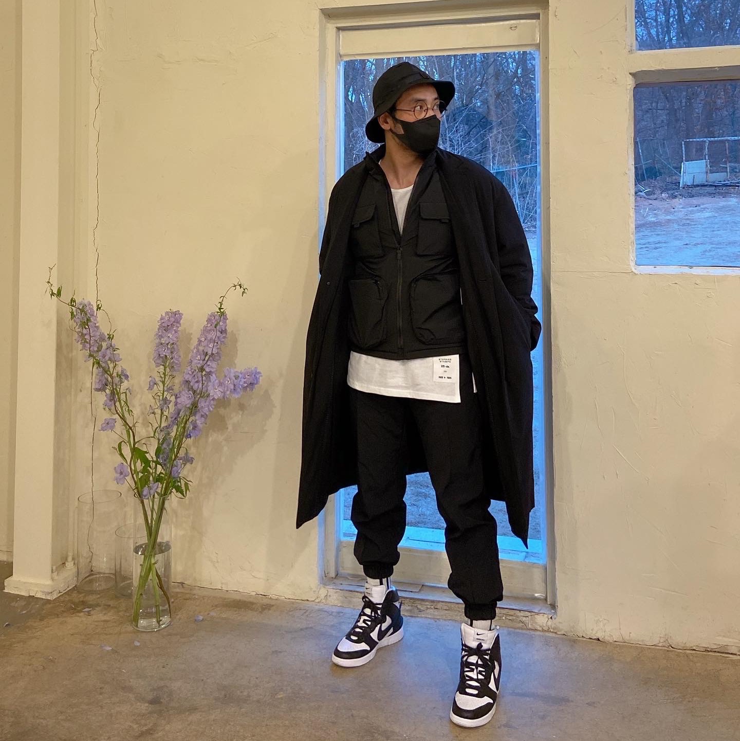 Nike x Ambush Dunk High Black 착용 스타일 - 1