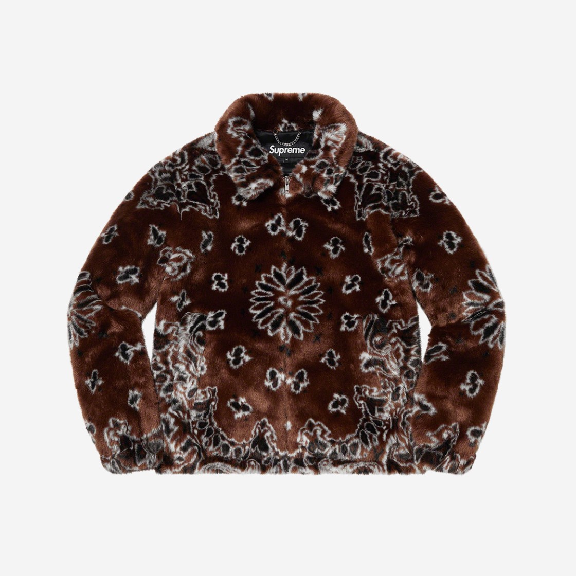 Supreme Bandana Faux Fur Bomber Jacket Brown - 21SS 상세 이미지 1