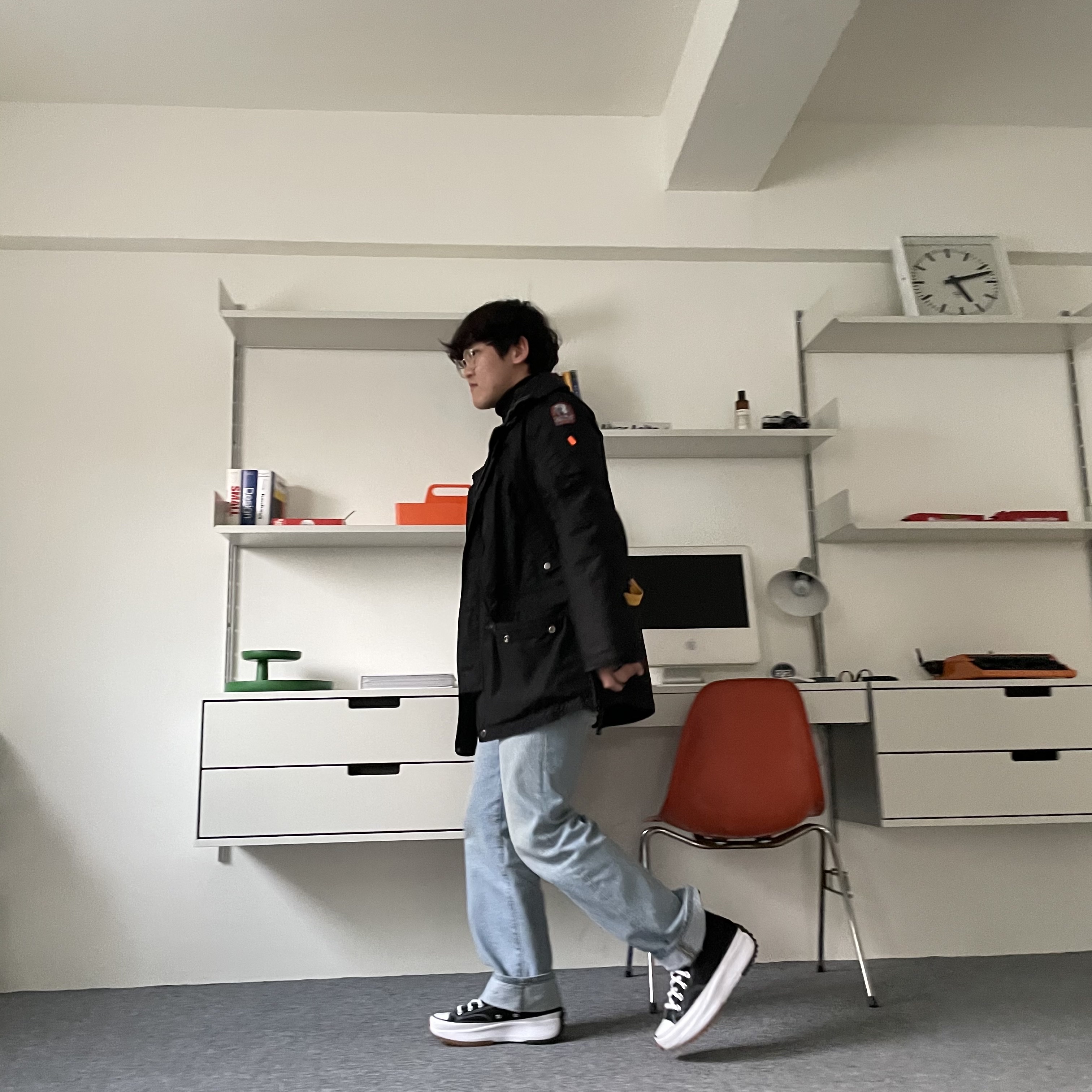 Converse Run Star Hike Hi Black White Gum 착용 스타일