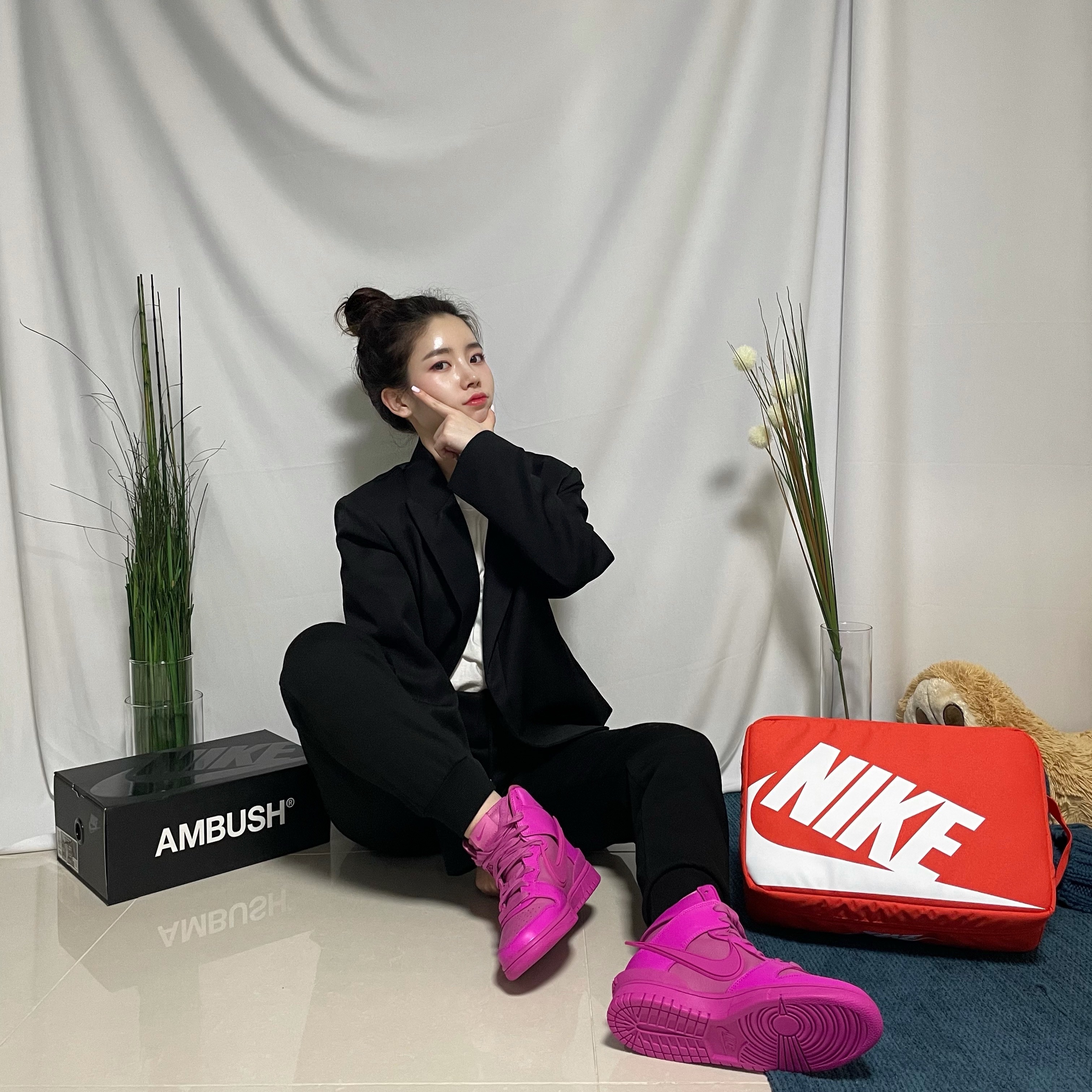 Nike x Ambush Dunk High Cosmic Fuchsia 착용 스타일