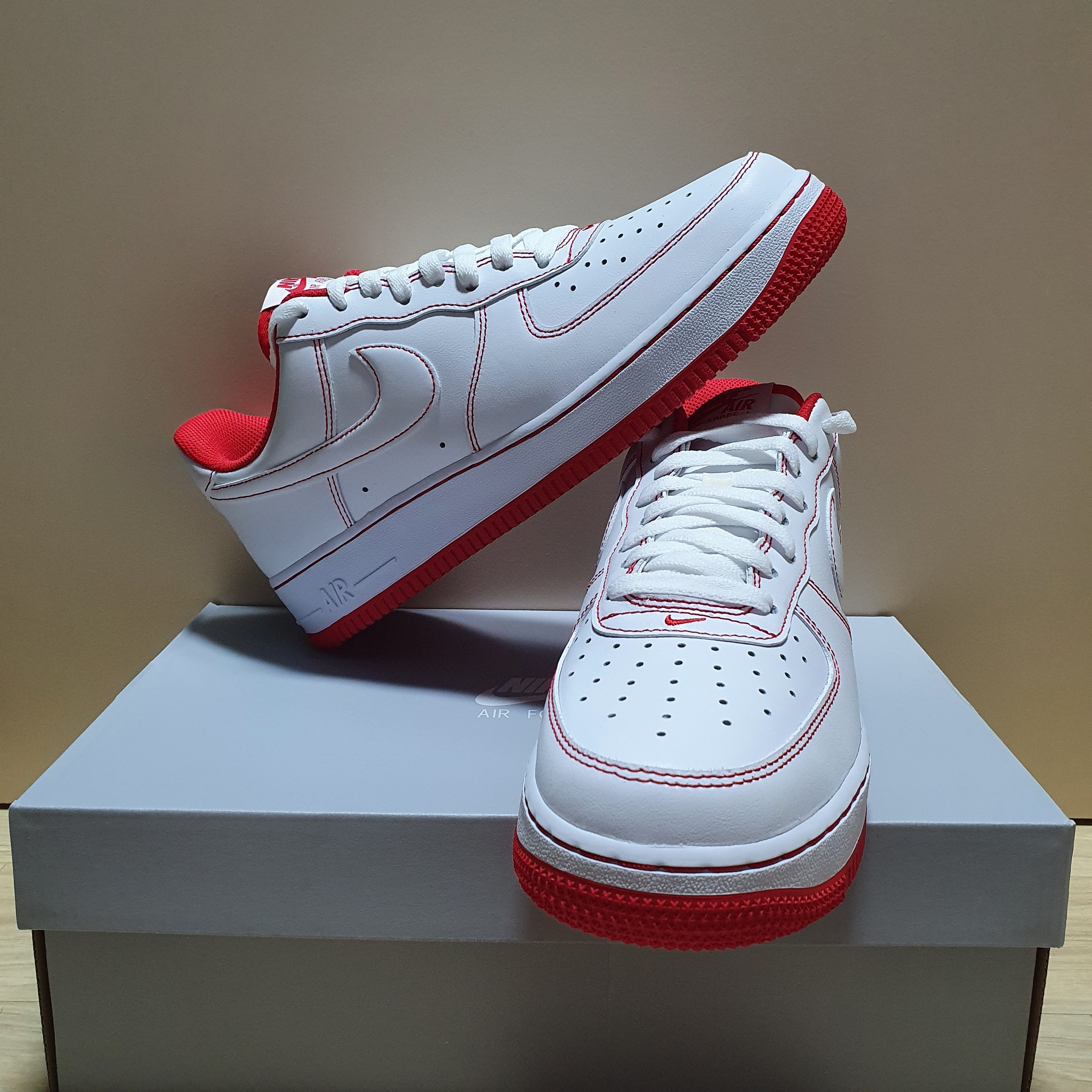 Nike Air Force 1 '07 Stitch Radiant Red 착용 스타일 - 2