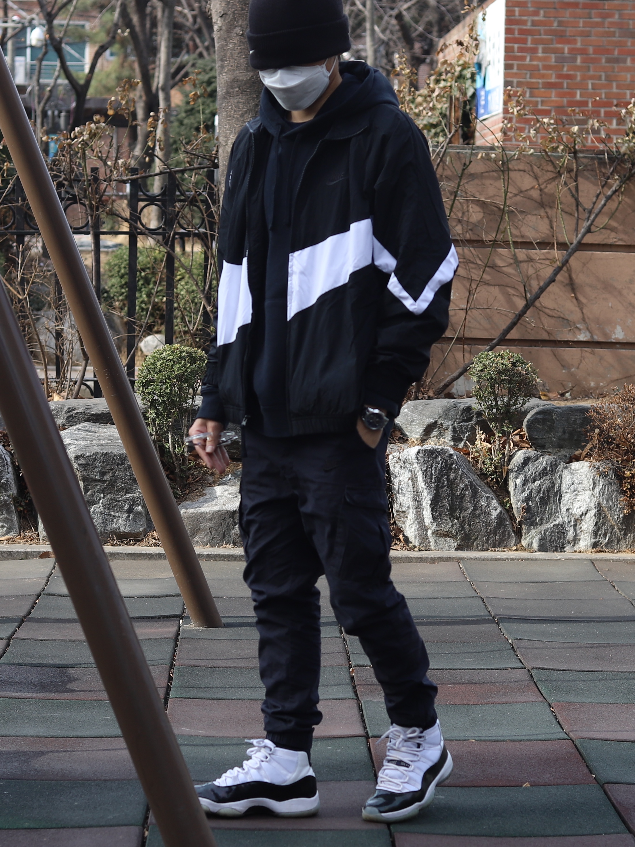 Jordan 11 Retro Concord 2018, Nike x Stussy Cuff Beanie Black 착용 스타일
