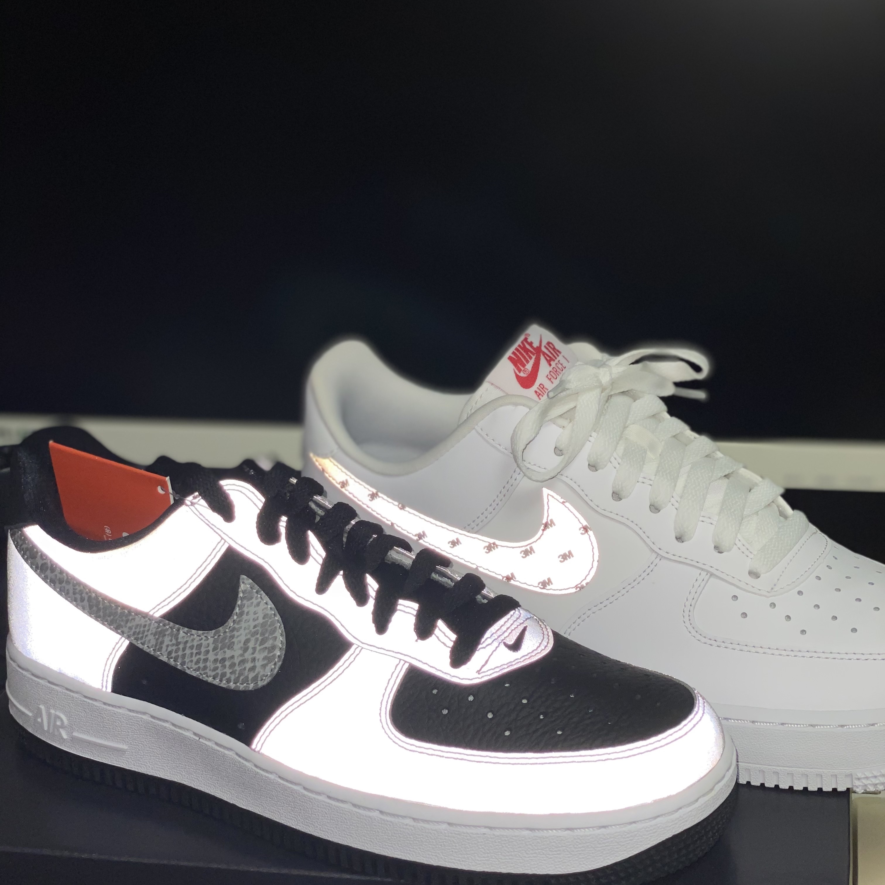 Nike Air Force 1 B Silver Snake, Nike Air Force 1 '07 3M White 착용 스타일 - 3