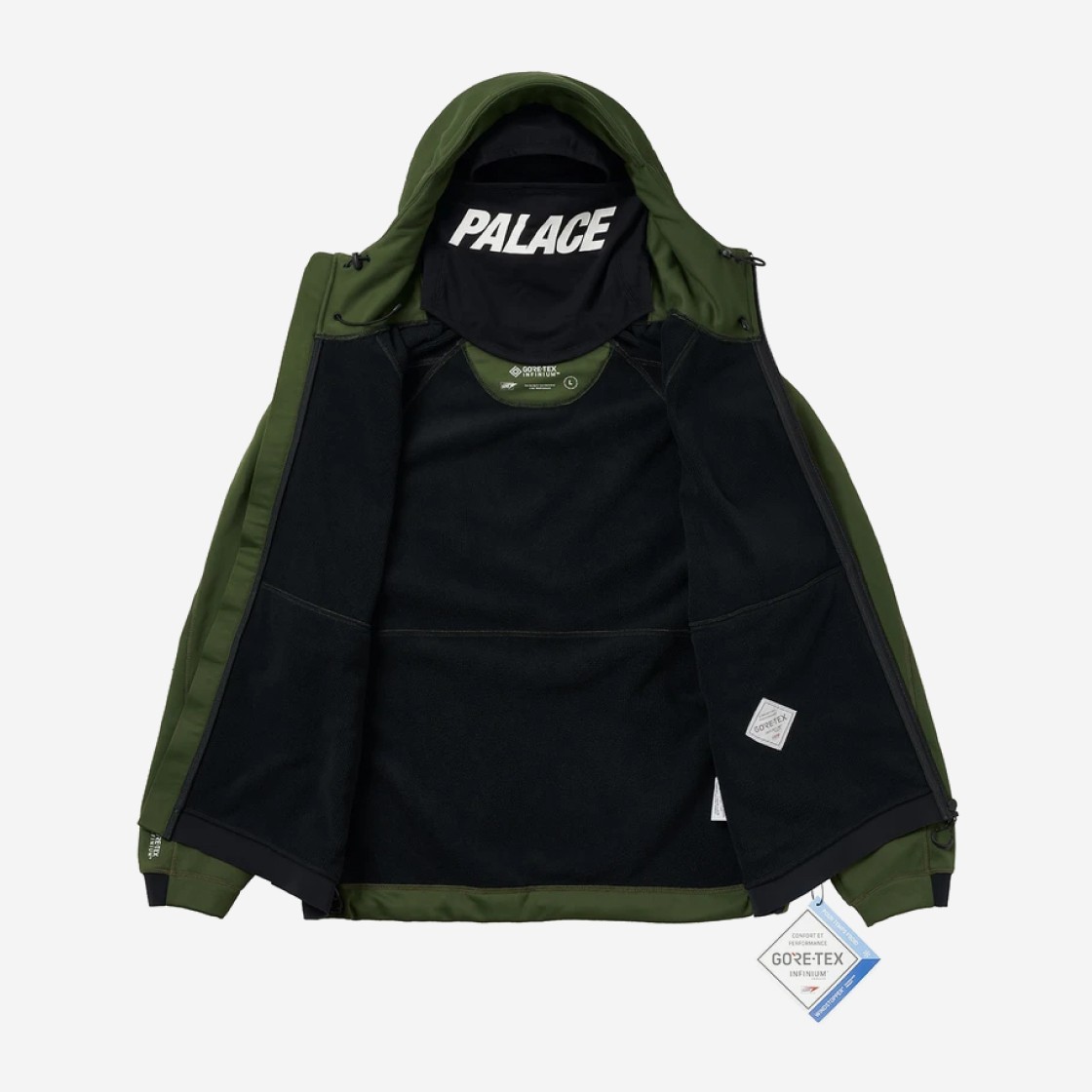 Palace Gore-Tex Masked Soft Shell Jacket Green - 21SS 상세 이미지 2