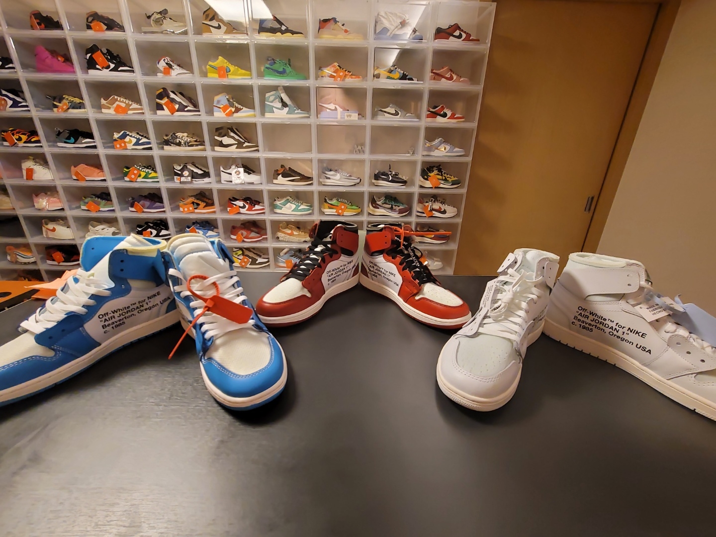 Jordan 1 x Off-White Retro High University Blue, Jordan 1 x Off-White Retro High Chicago The Ten 착용 스타일