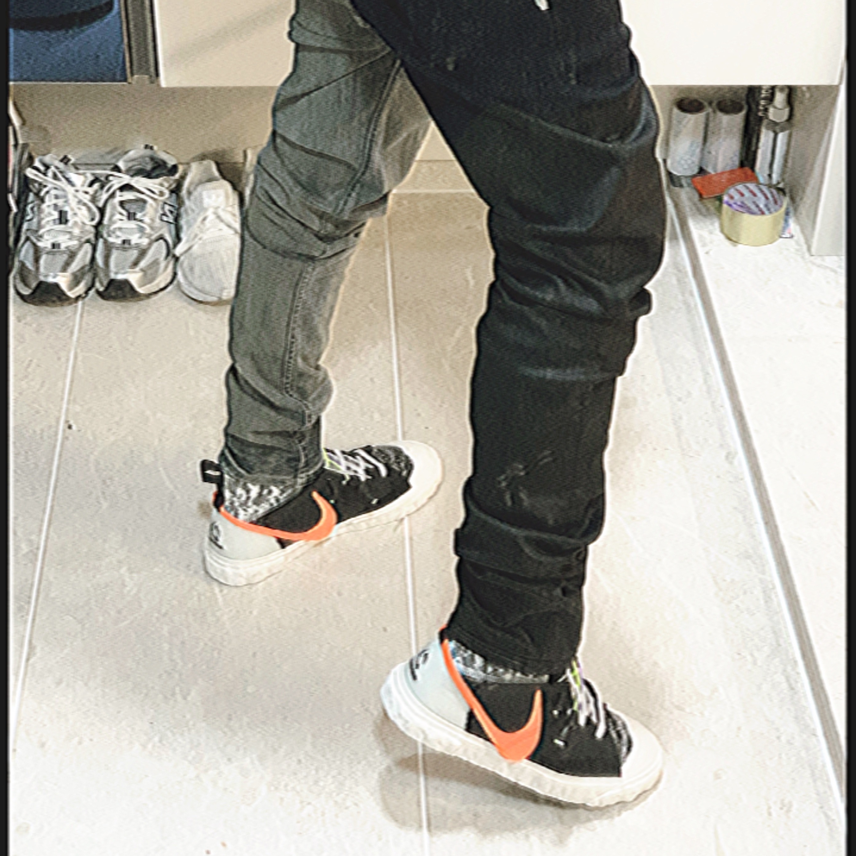 Nike x Readymade Blazer Mid Black 착용 스타일 - 1