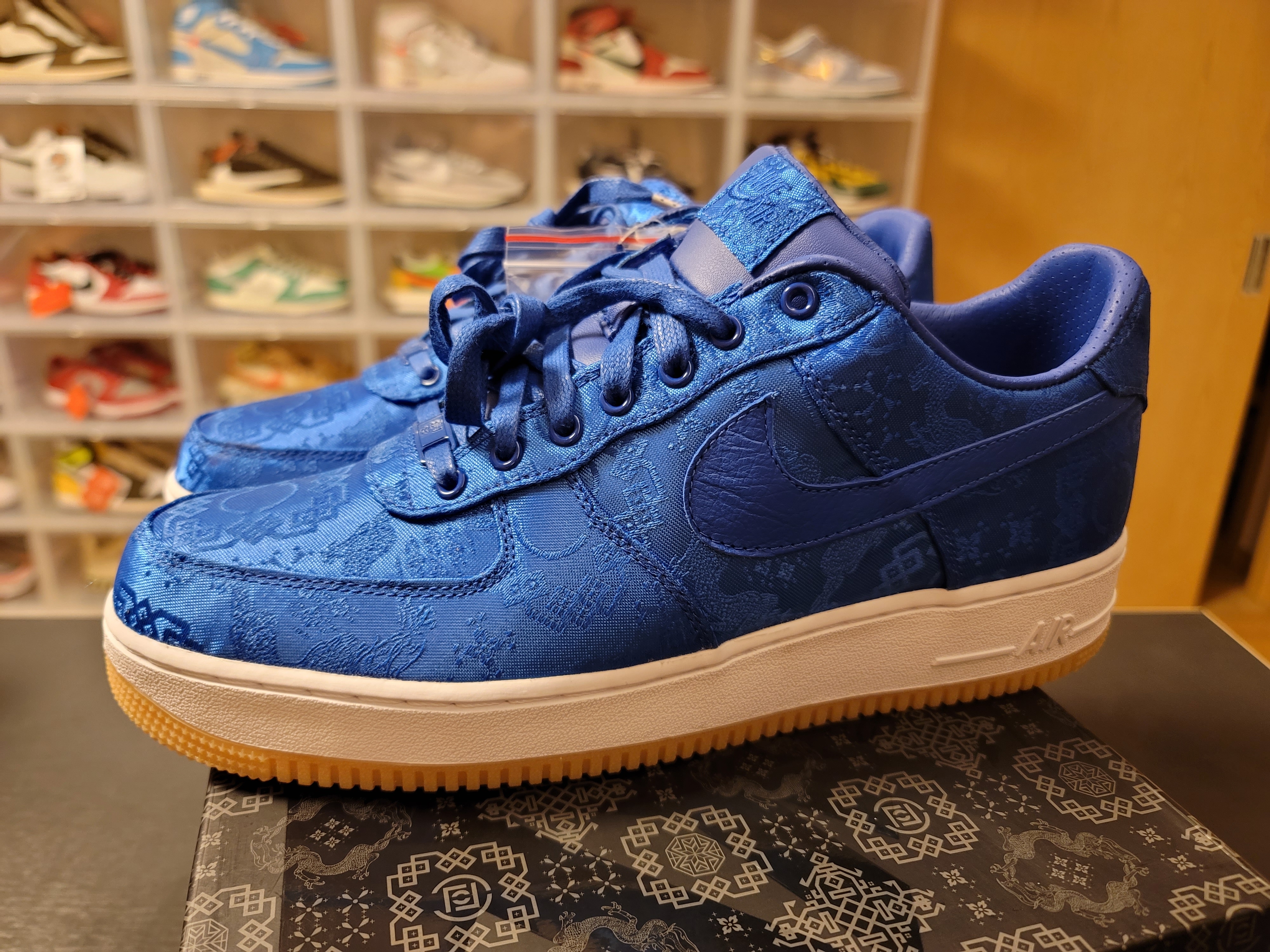 Nike x Clot Air Force 1 Low Blue Silk 착용 스타일 - 2