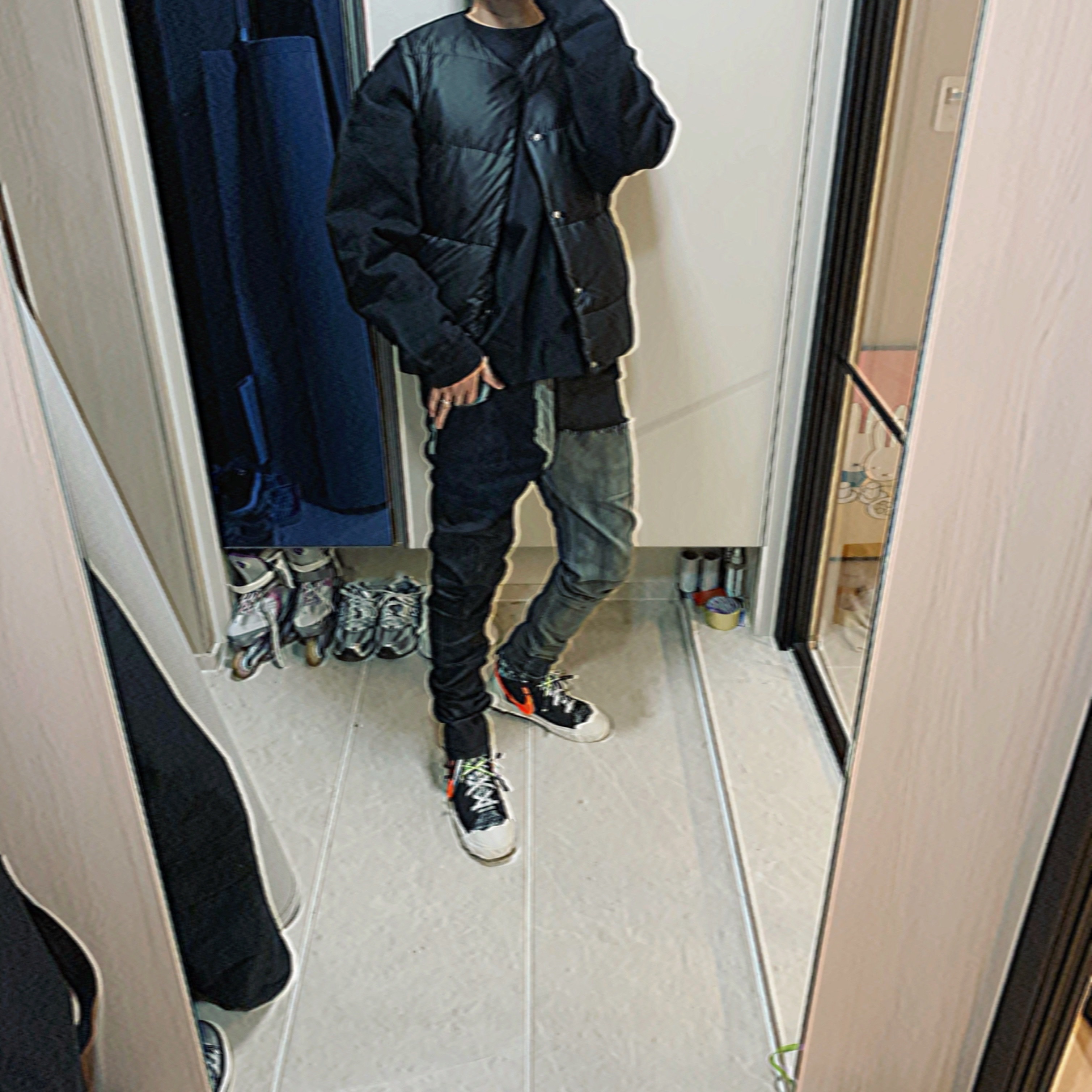 Nike x Readymade Blazer Mid Black 착용 스타일 - 2
