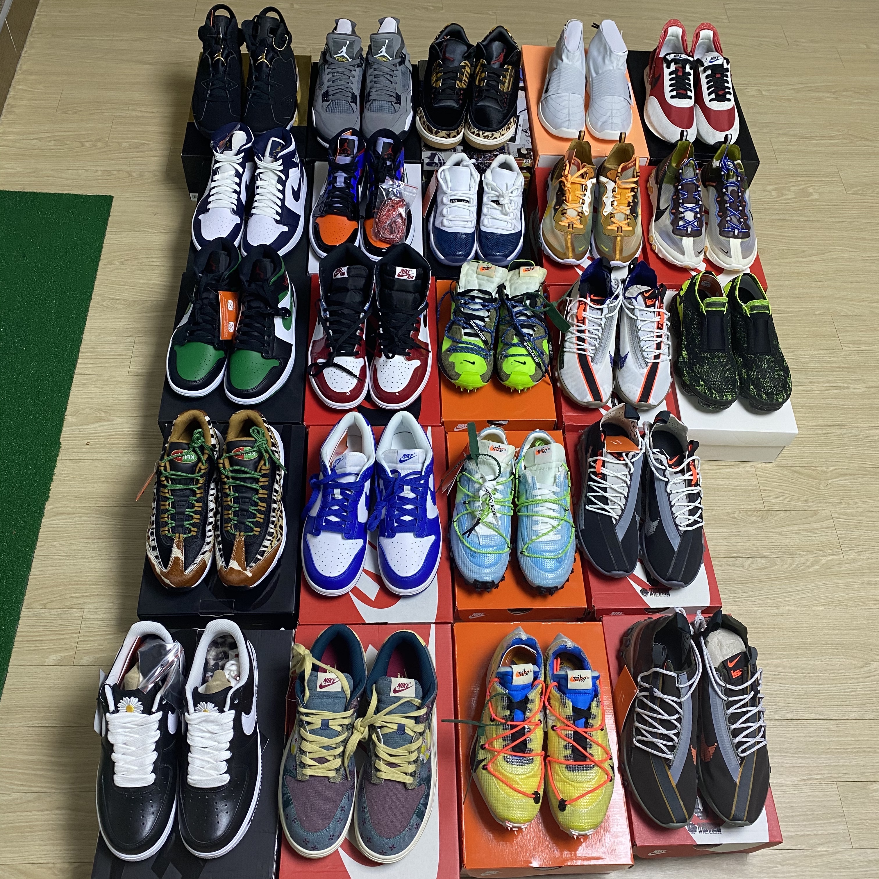 Nike x Peaceminusone Air Force 1 Low Para-Noise, Nike Dunk Low SP Community Garden 착용 스타일