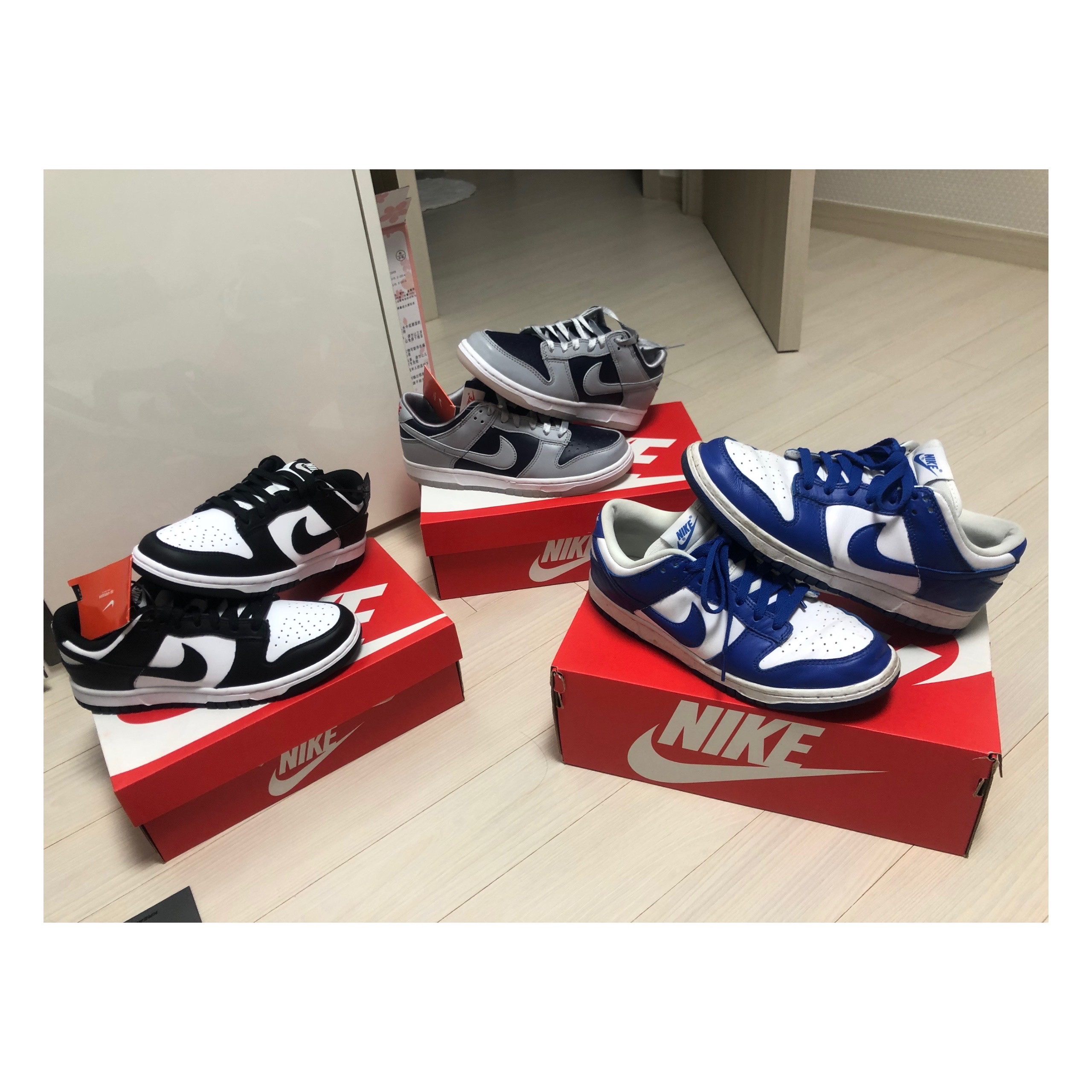 (W) Nike Dunk Low SP College Navy, (W) Nike Dunk Low Black 착용 스타일 - 3