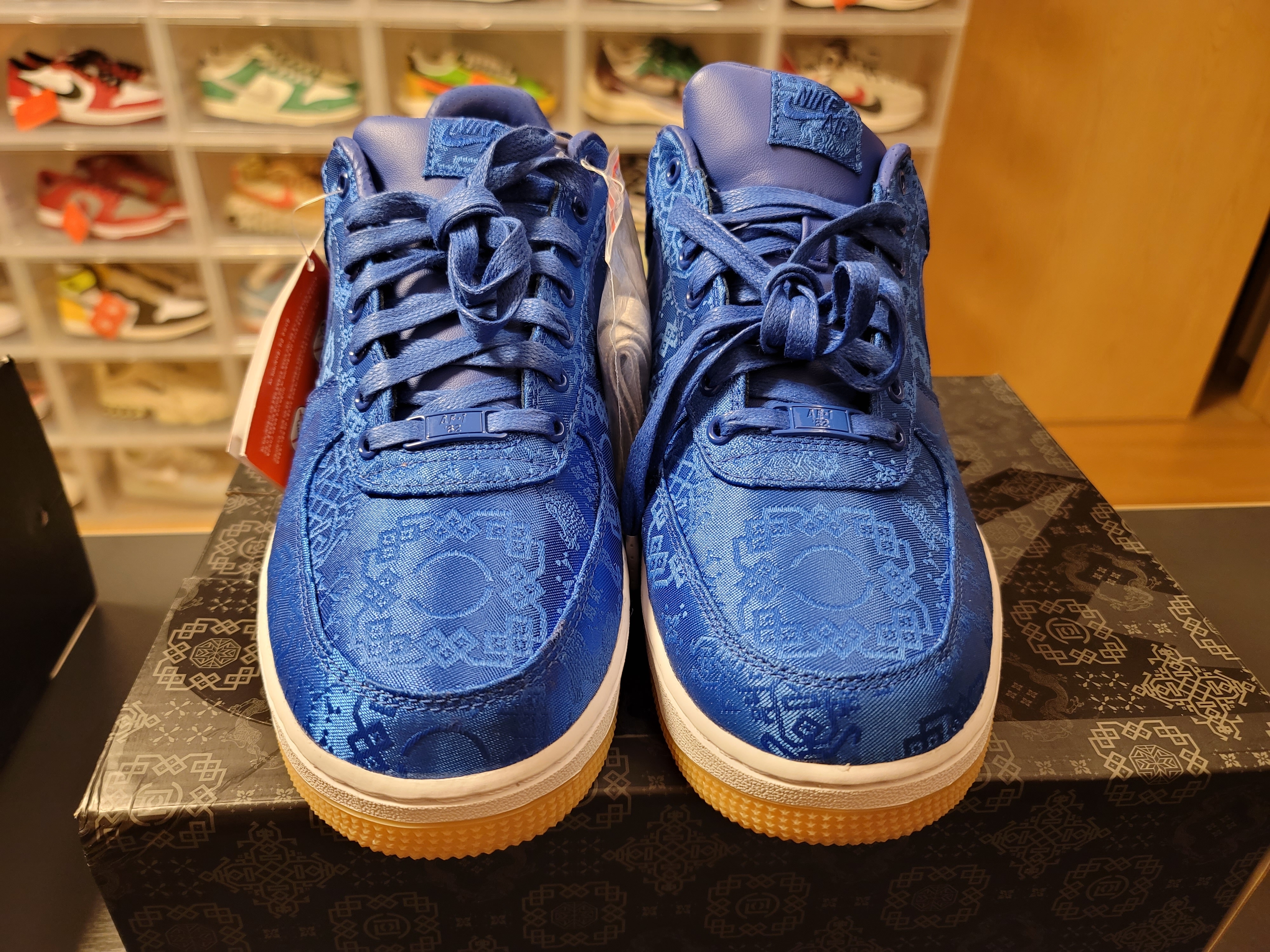 Nike x Clot Air Force 1 Low Blue Silk 착용 스타일 - 1