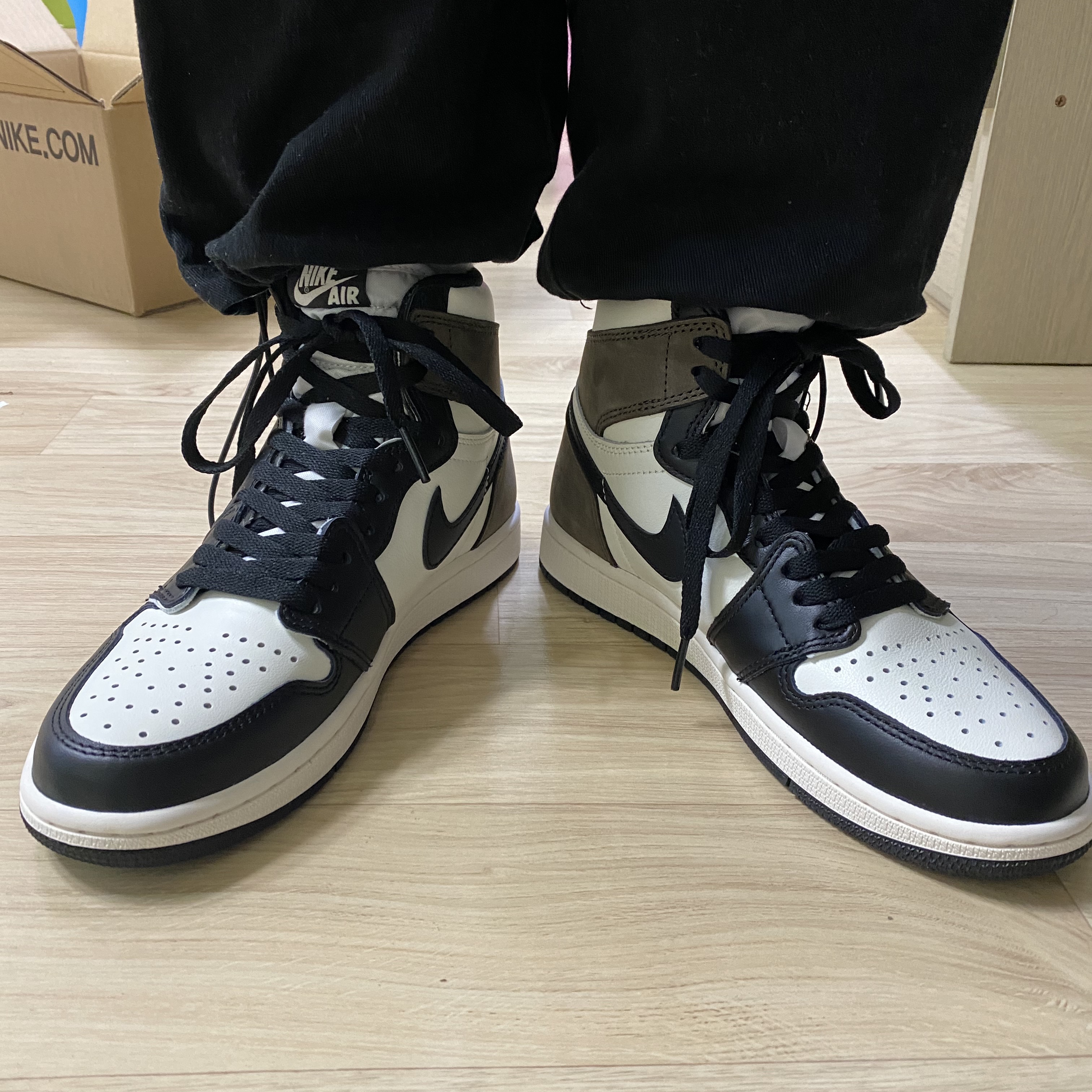 Jordan 1 Retro High OG Black Mocha 착용 스타일 - 3