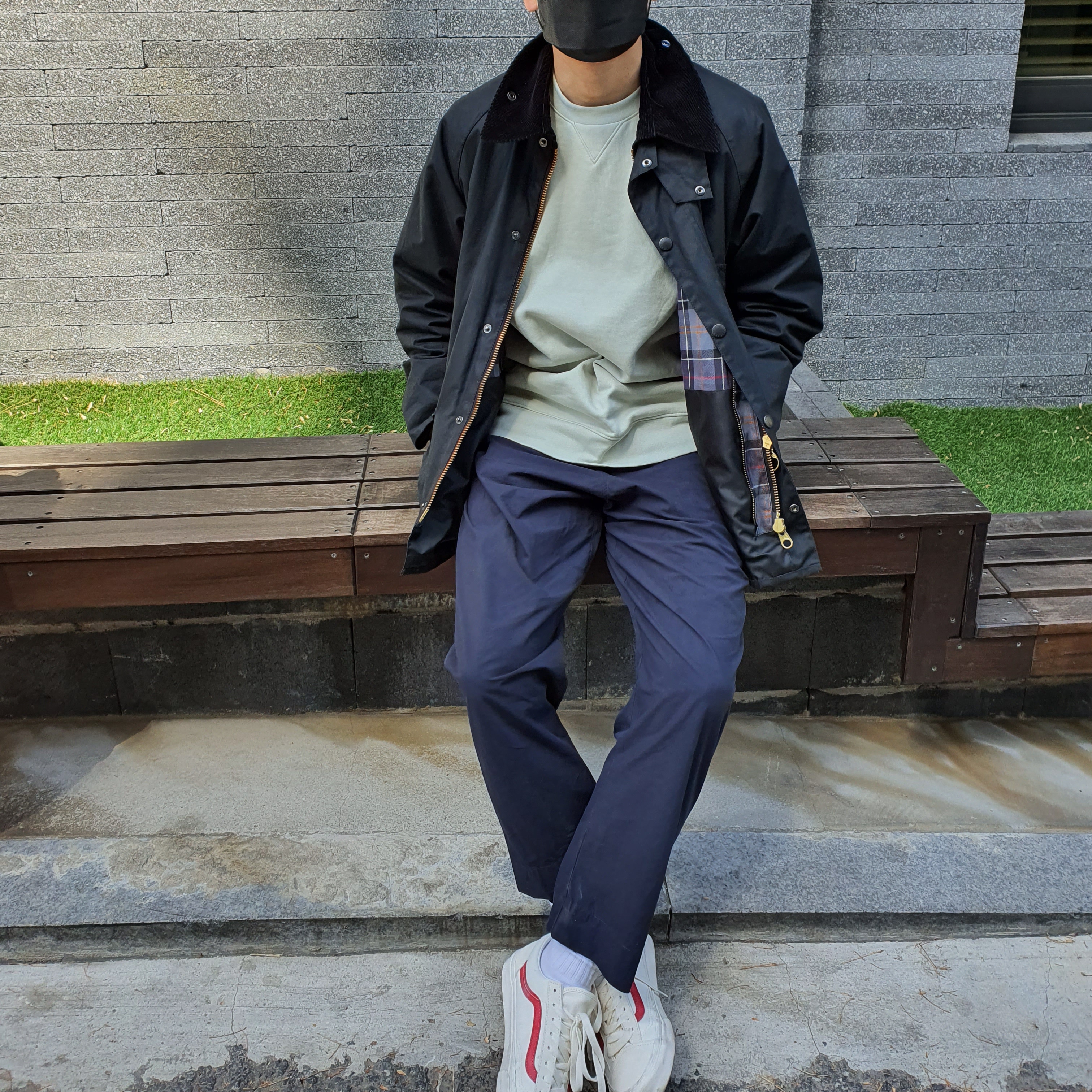 Vans Style 36 Marshmallow Racing Red 착용 스타일