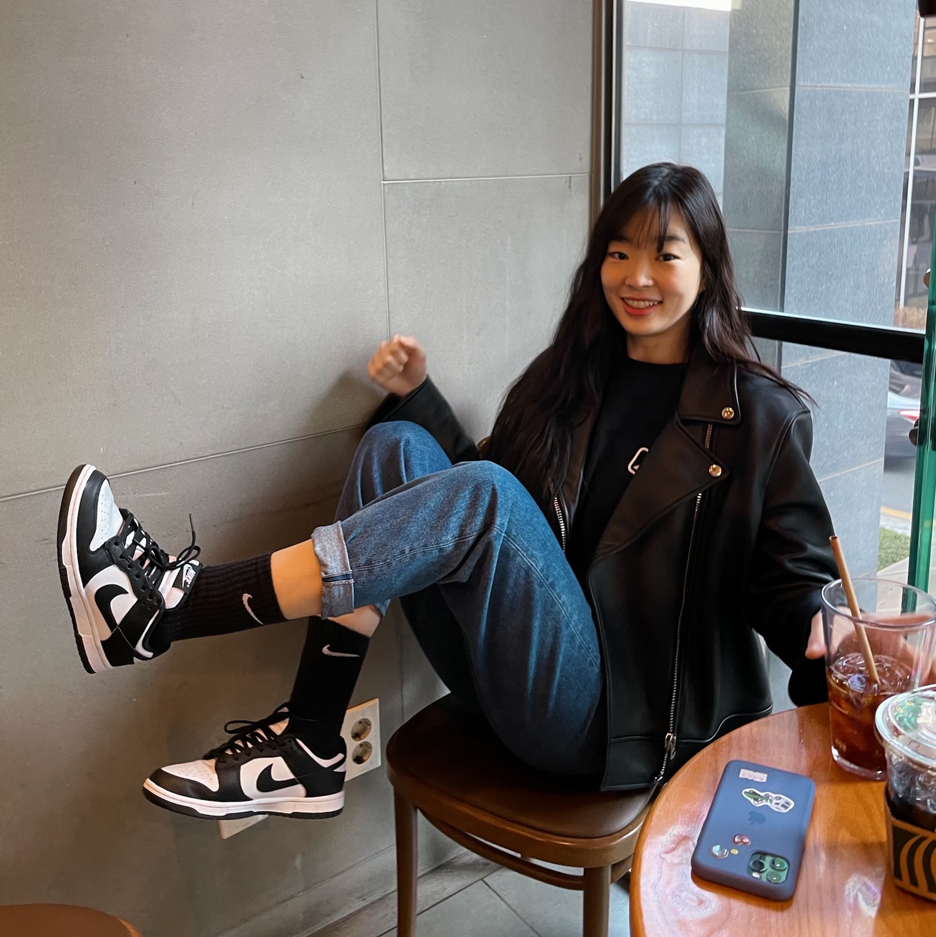 (W) Nike Dunk Low Black 착용 스타일
