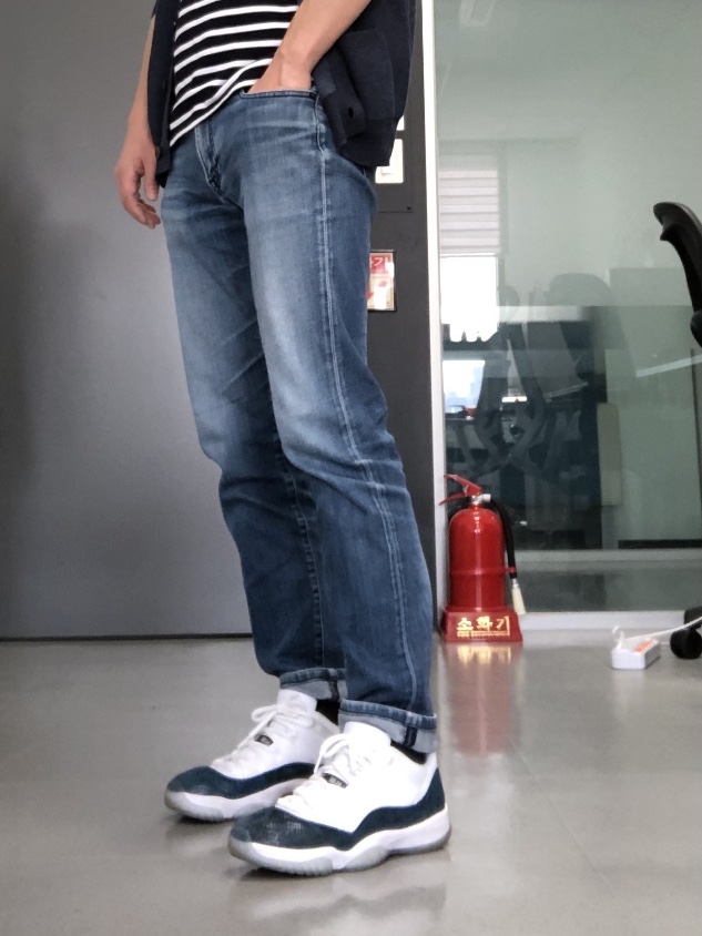 Jordan 11 Retro Low Navy Snakeskin 2019 착용 스타일 - 1