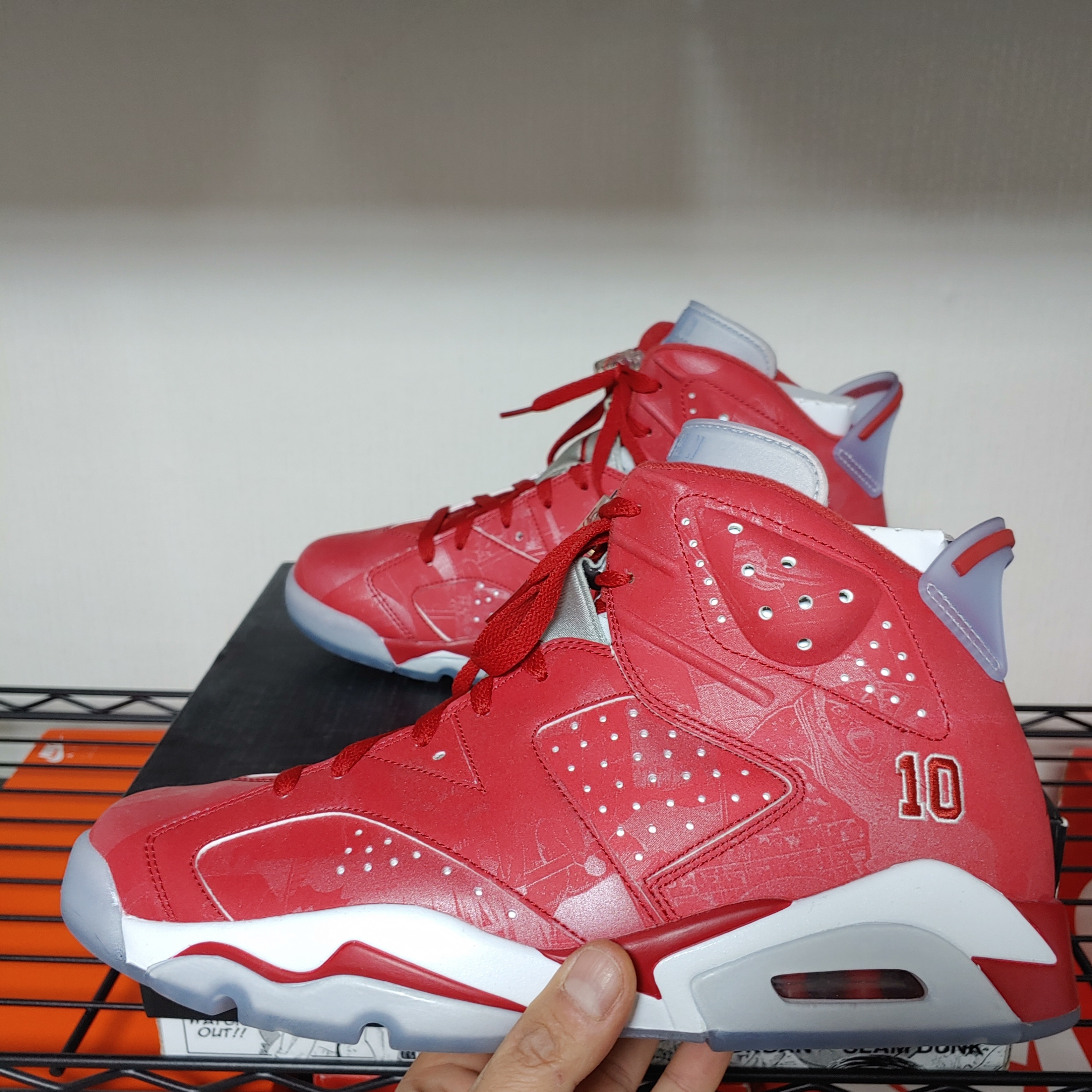 Jordan 6 Retro Carmine 2021, Jordan 6 Retro Infrared 2019 착용 스타일 - 5