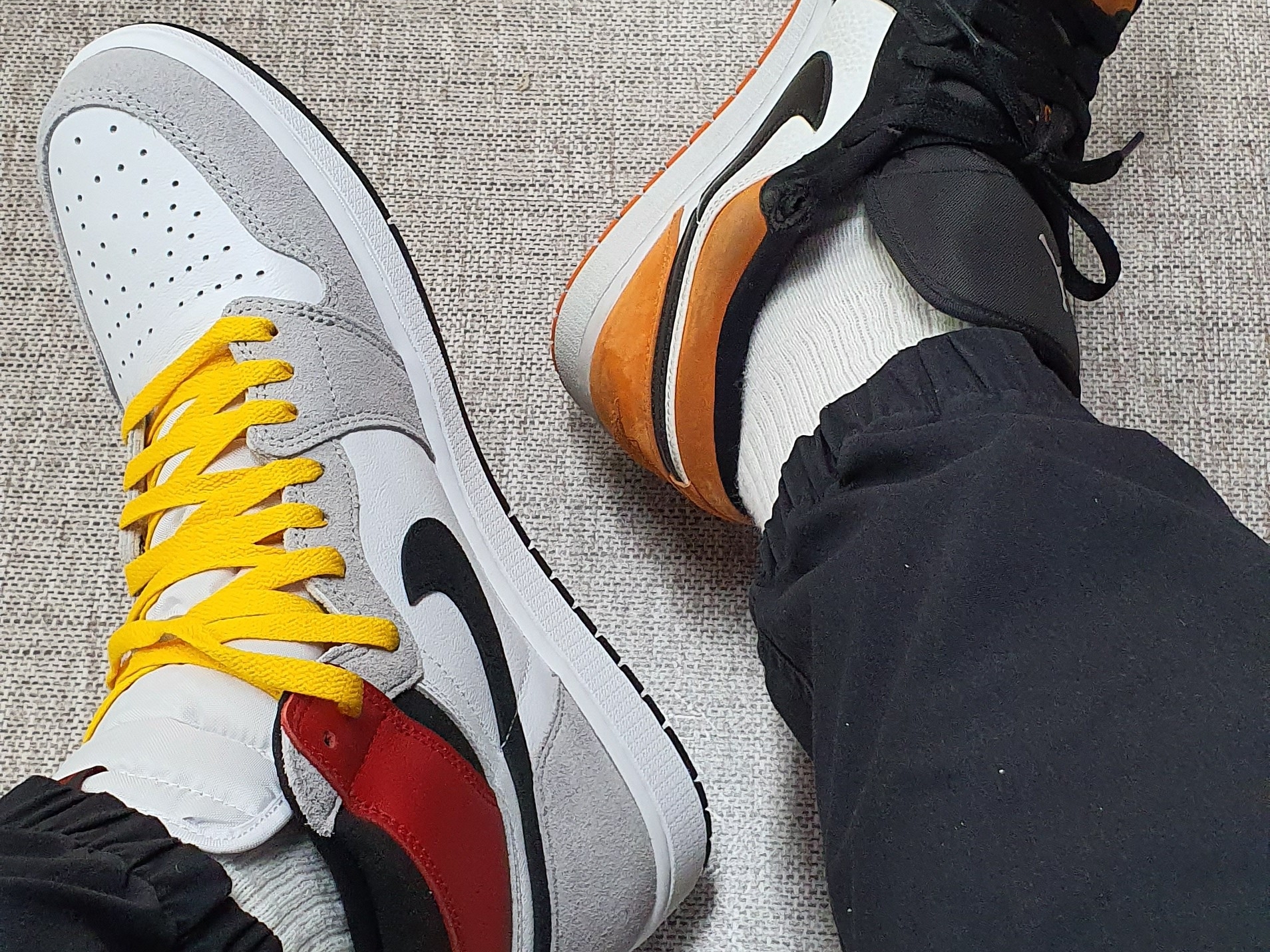 Jordan 1 Retro High OG Light Smoke Grey, Jordan 1 Low Shattered Backboard 착용 스타일 - 2