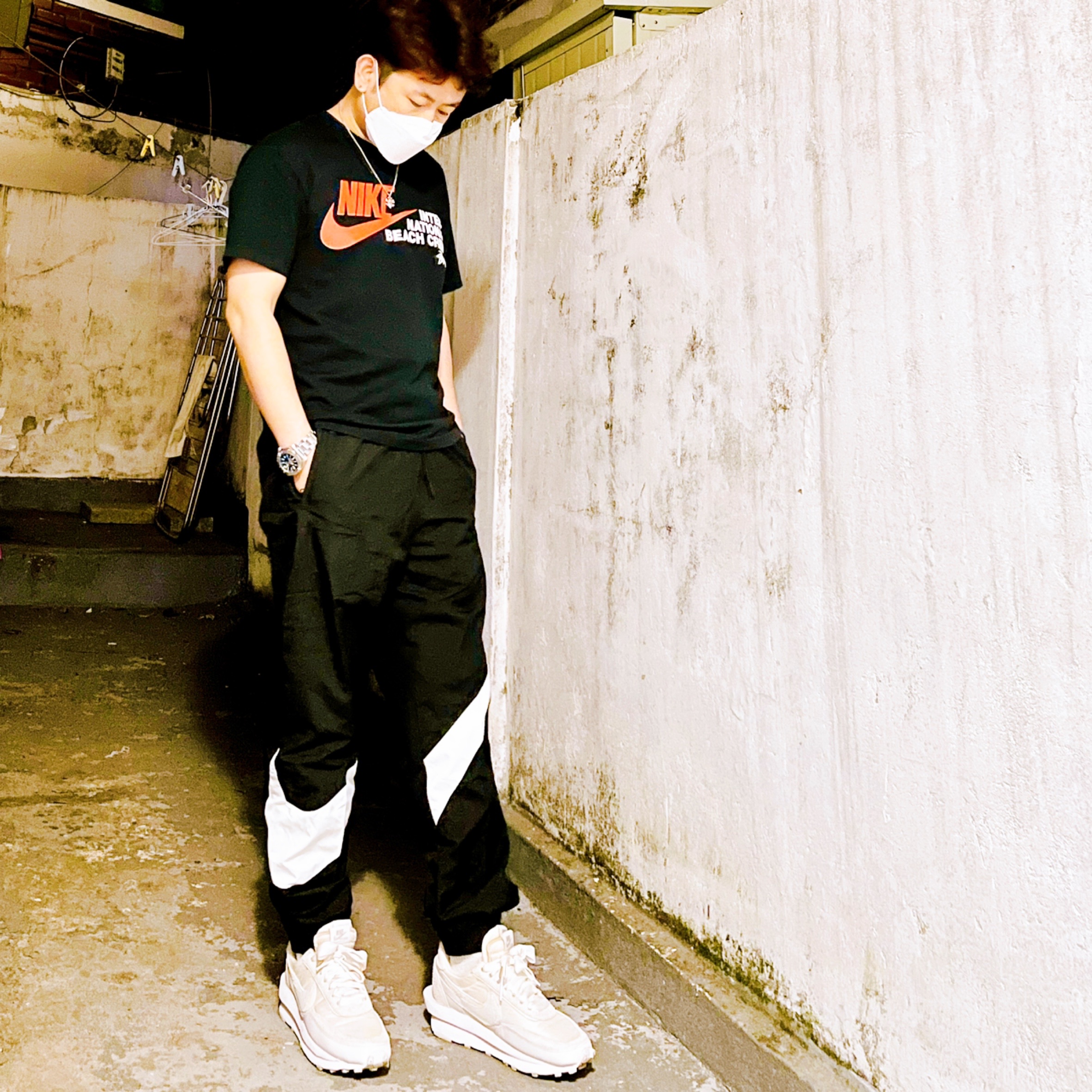 Nike x Stussy International Beach Crew T-Shirt Black - Asia, Nike x Sacai LDWaffle White Nylon 착용 스타일