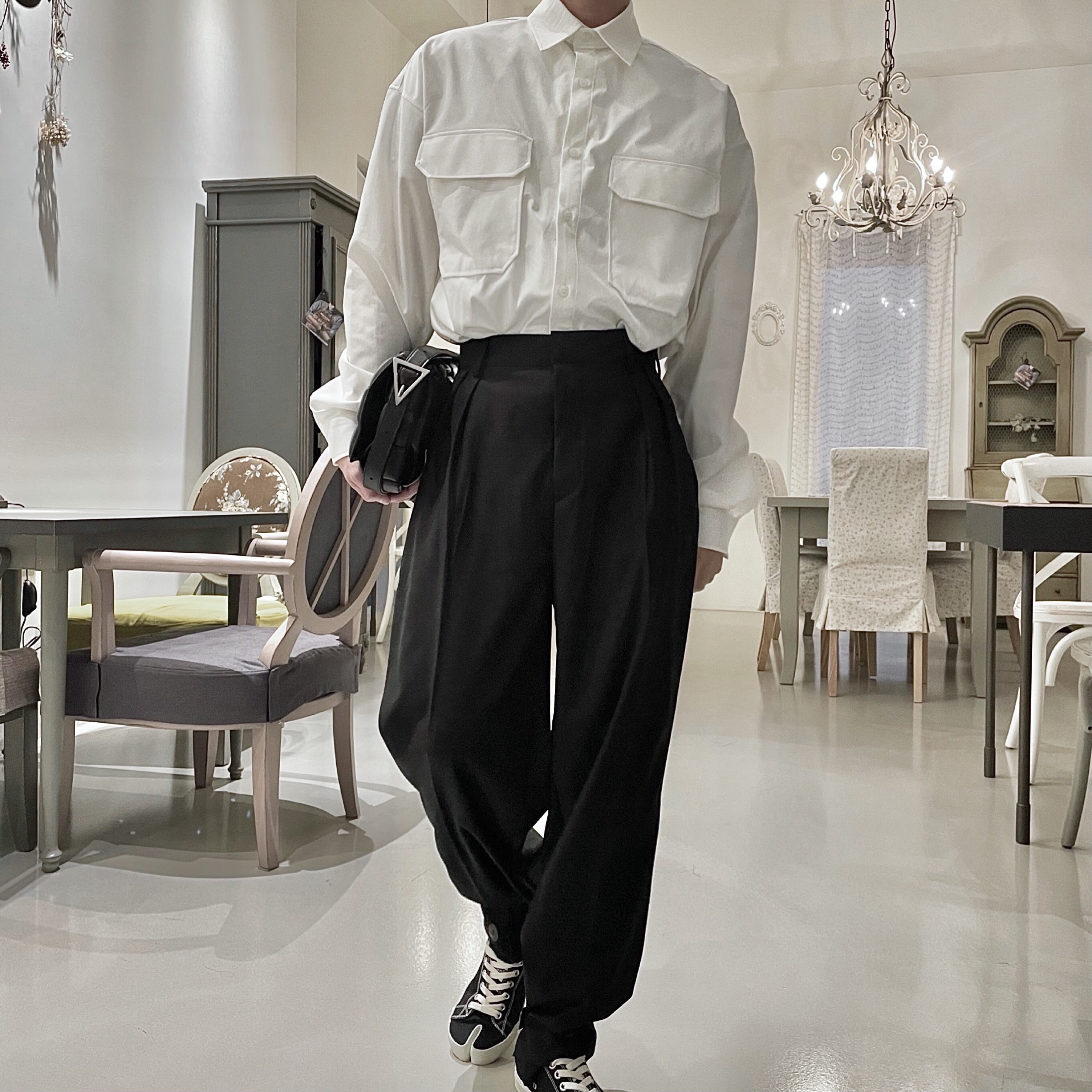 Maison Margiela Tabi Low Black 착용 스타일 - 1