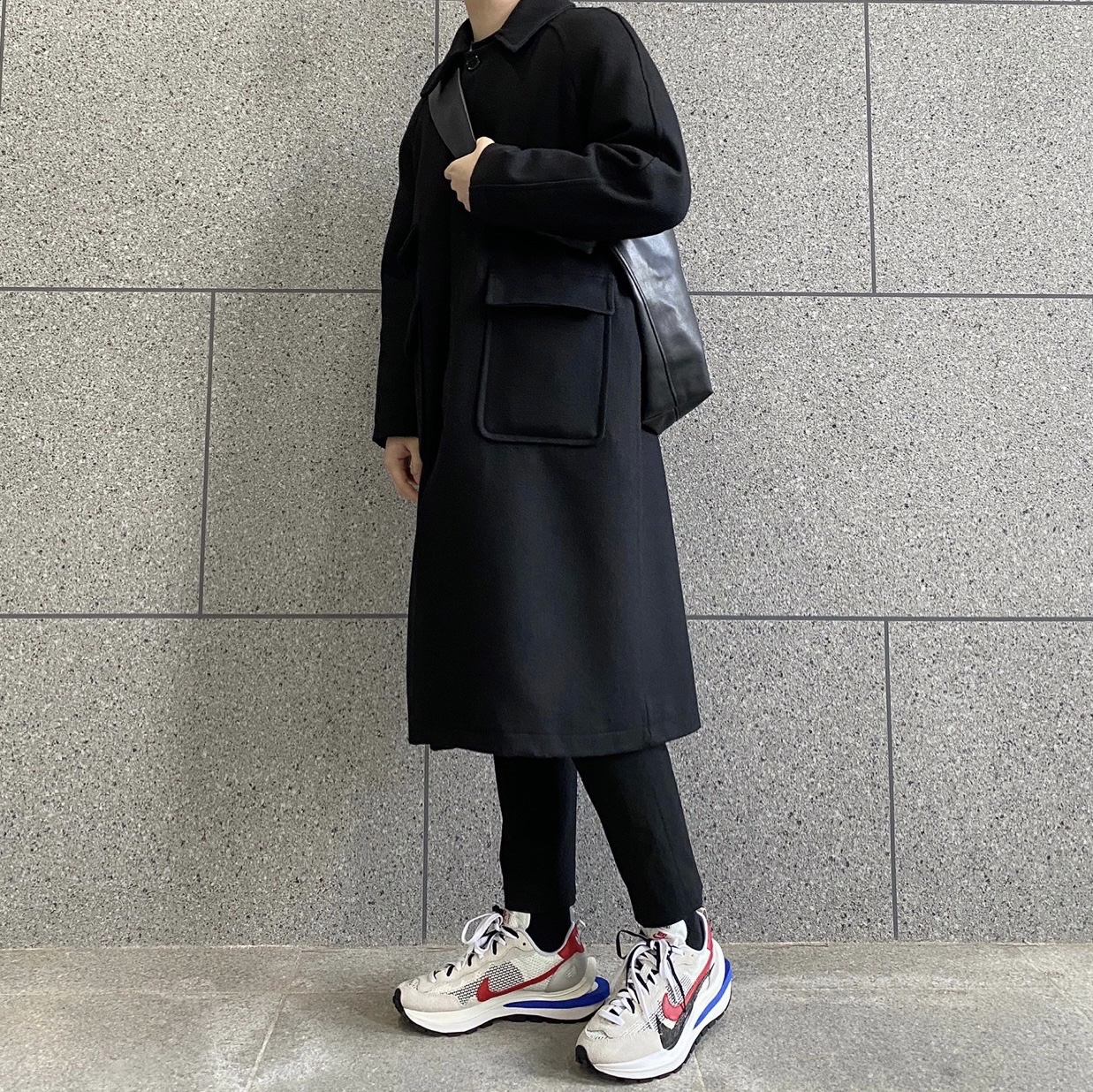 Nike x Sacai VaporWaffle Royal Fuchsia 착용 스타일