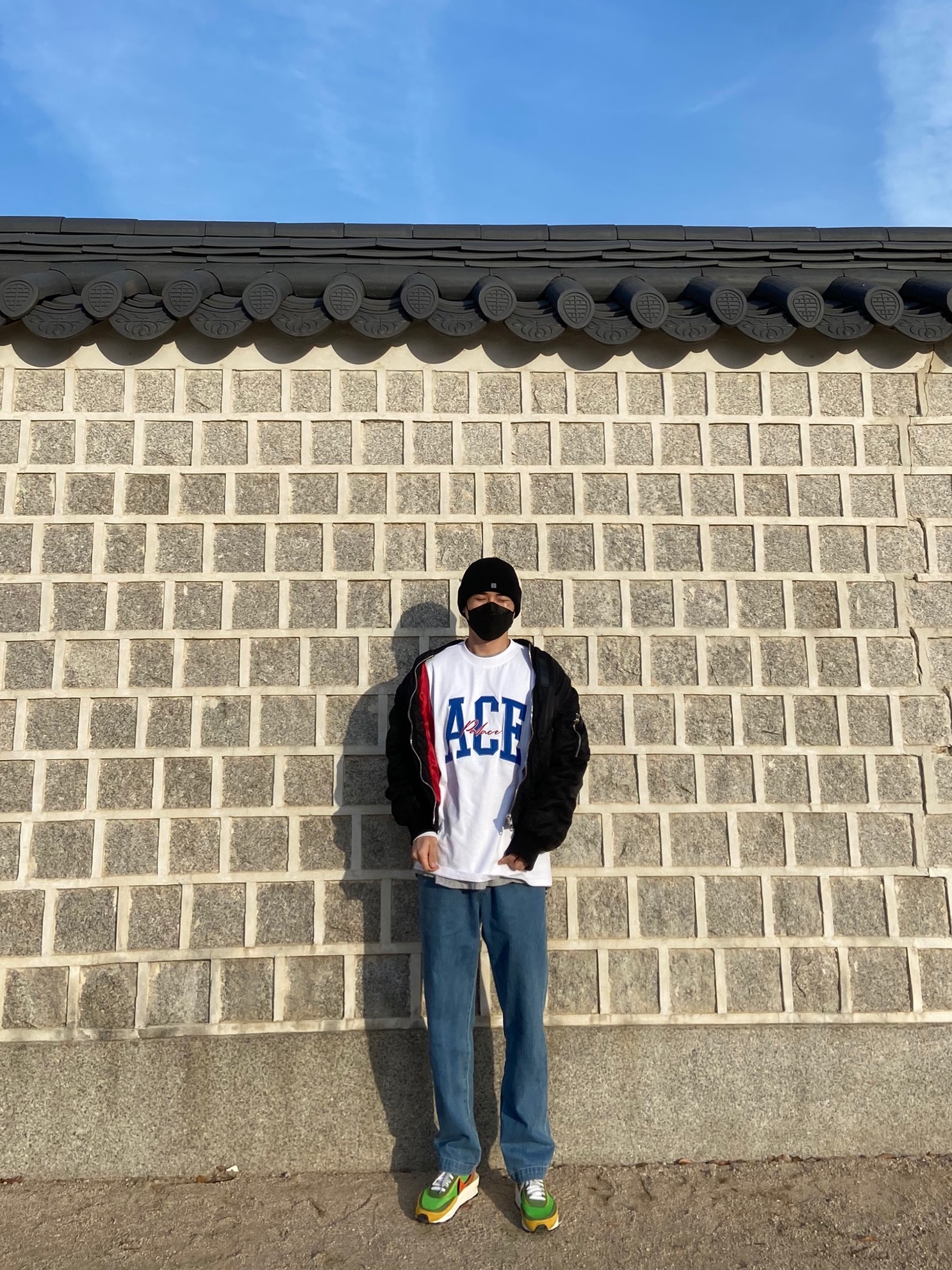 Nike x Sacai LDWaffle Green Multi 착용 스타일 - 1
