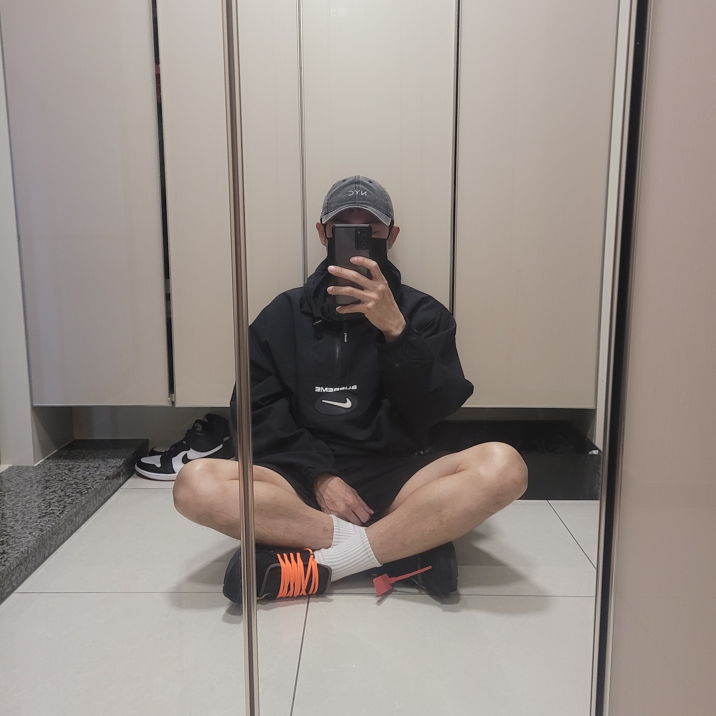 Nike x Off-White Air Presto Black, Supreme x Nike Jewel Reversible Ripstop Anorak Black - 20FW 착용 스타일