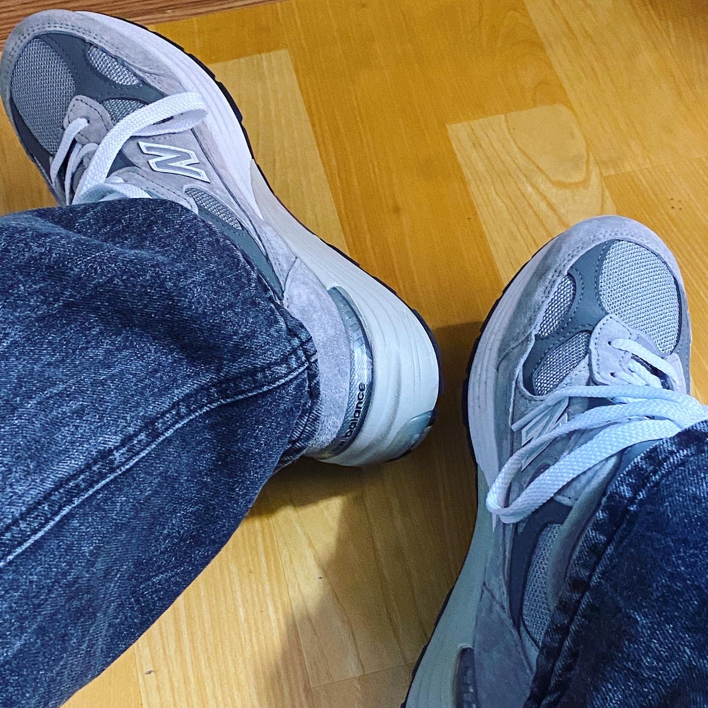 New Balance 992 Made in USA Grey - D Standard 착용 스타일 - 2