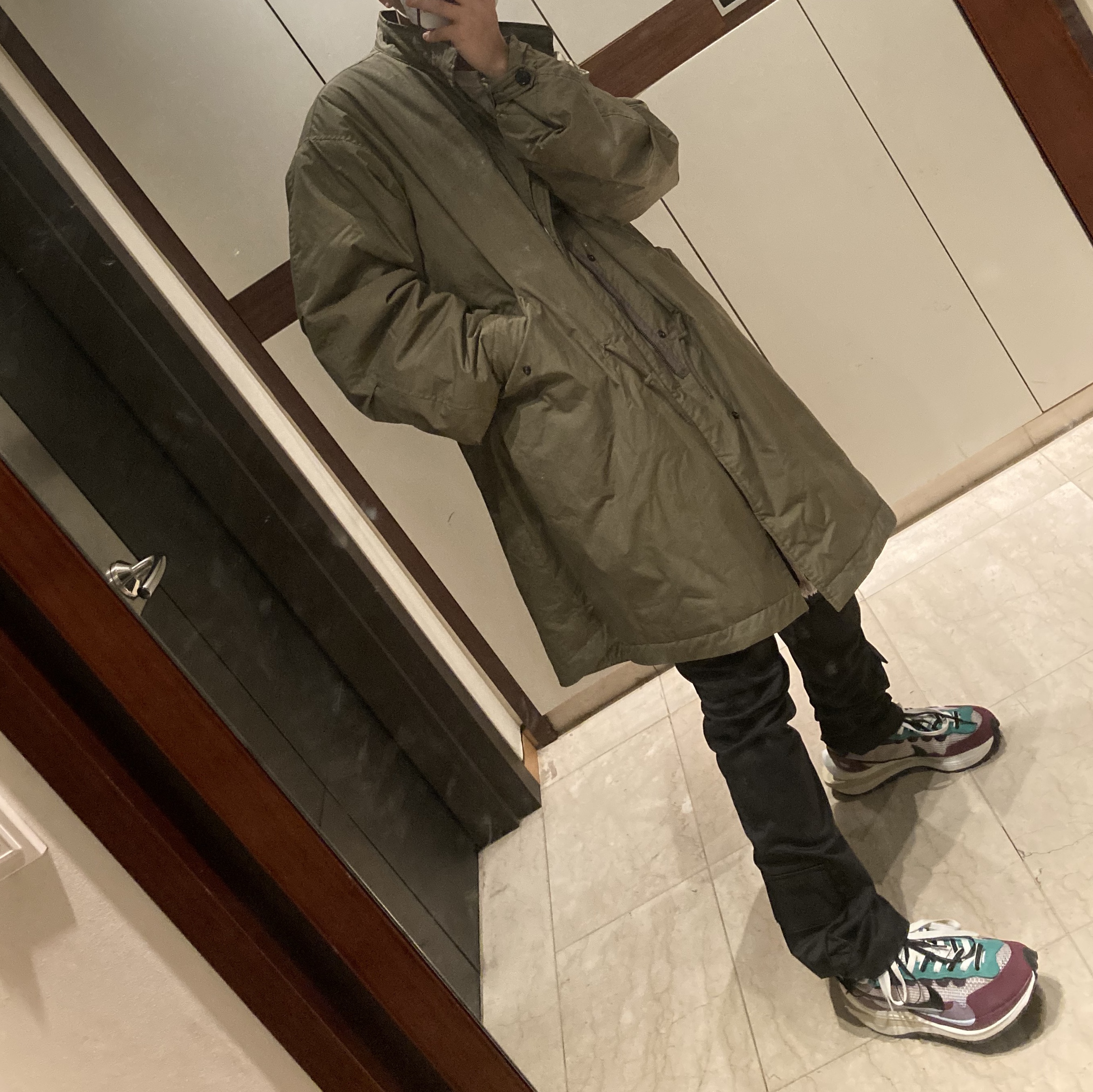 Nike x Sacai VaporWaffle String & Black Villain Red 착용 스타일