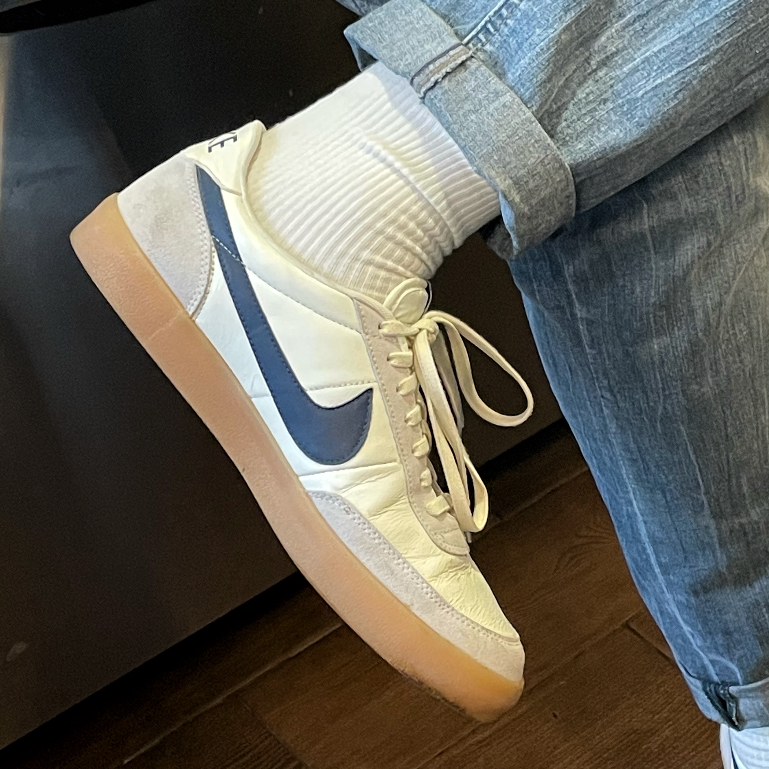 Nike x J.Crew Killshot 2 Sail Midnight Navy 착용 스타일