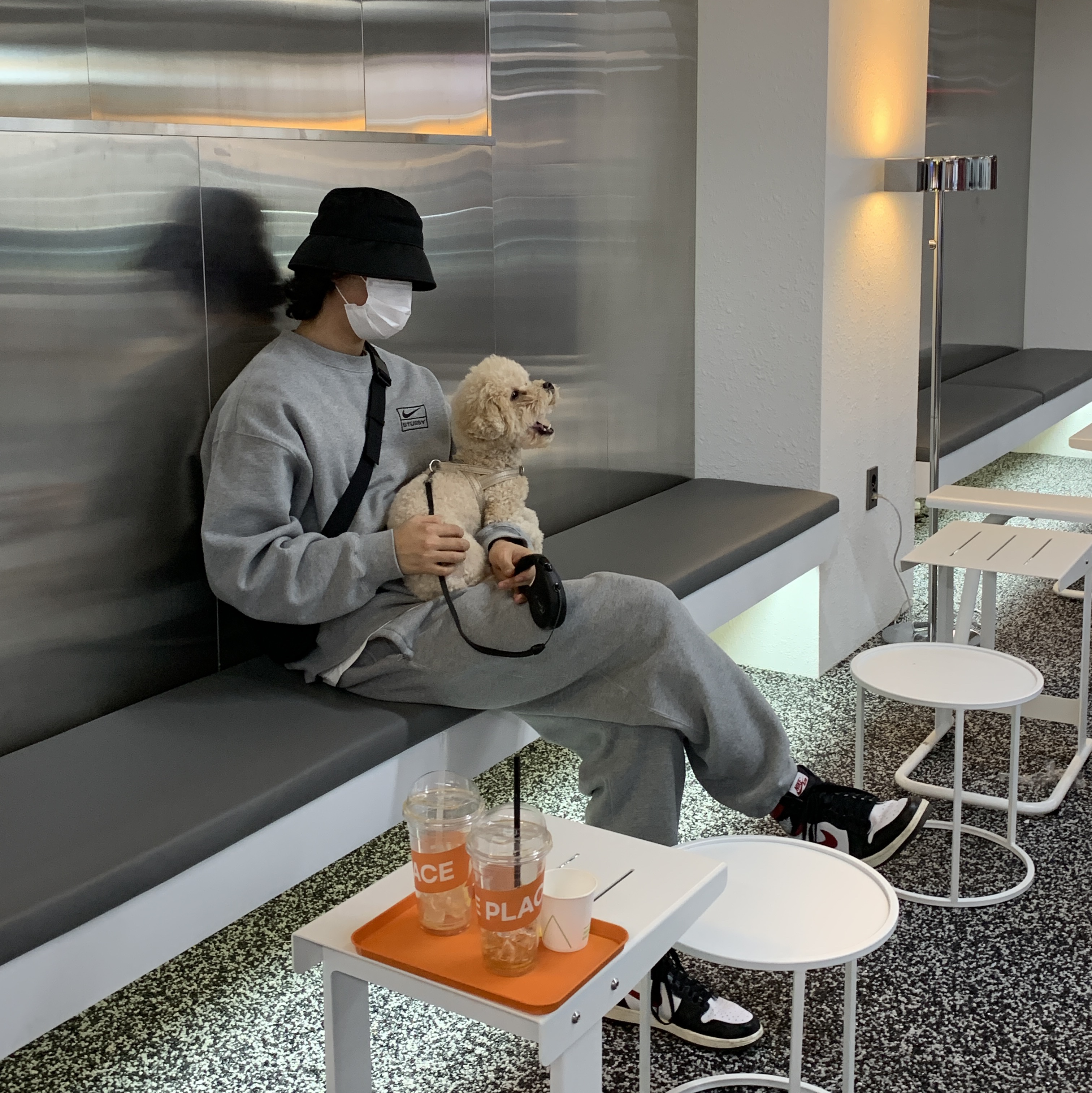 Nike x Stussy NRG BR Crew Fleece Grey, Nike x Stussy NRG BR Fleece Pants Grey 착용 스타일