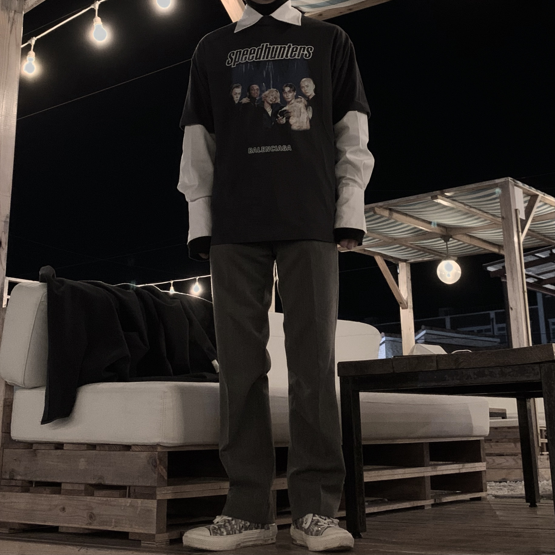 Dior B23 High Dior Oblique White & Black 착용 스타일