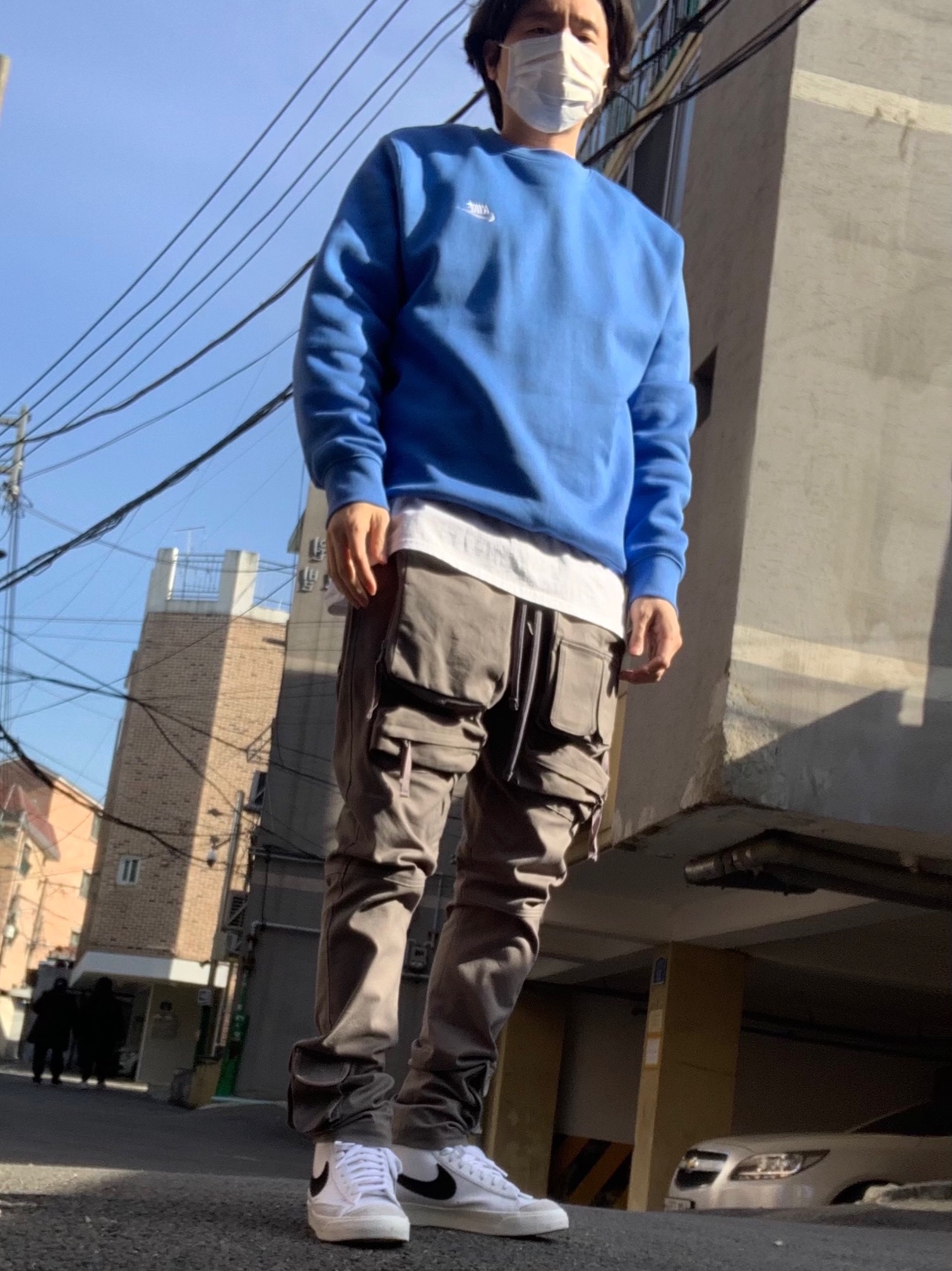 Nike Blazer Mid '77 Vintage White Black 착용 스타일