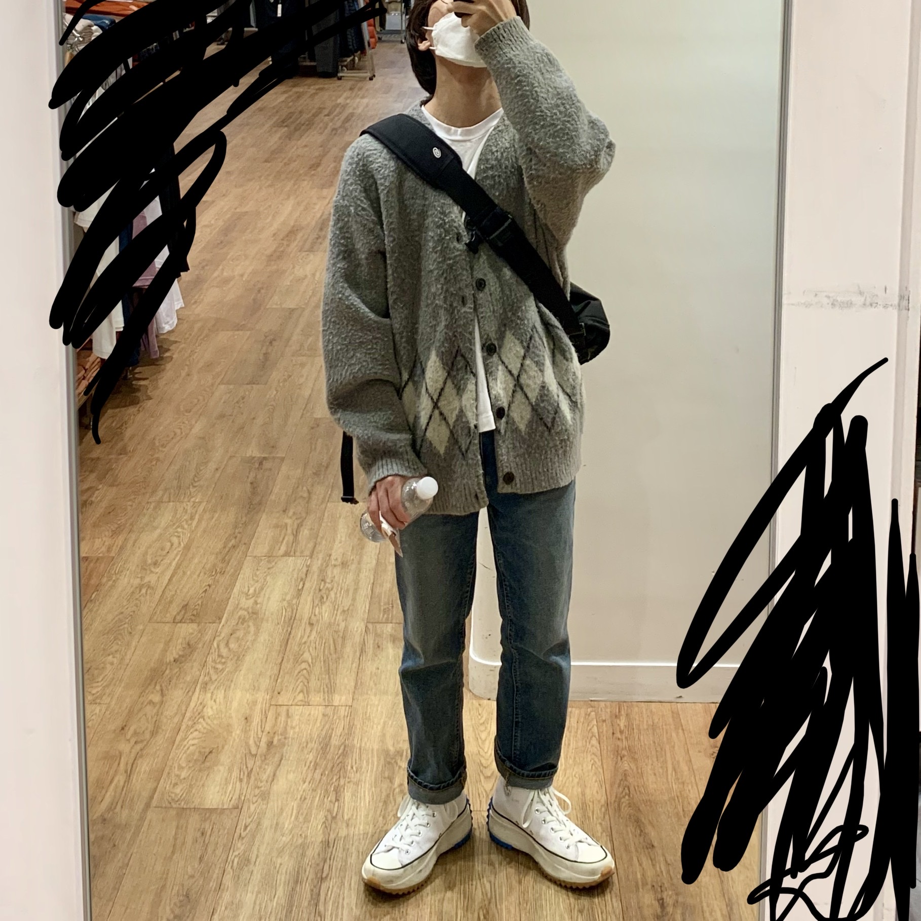 Converse x JW Anderson Run Star Hike Hi White 착용 스타일