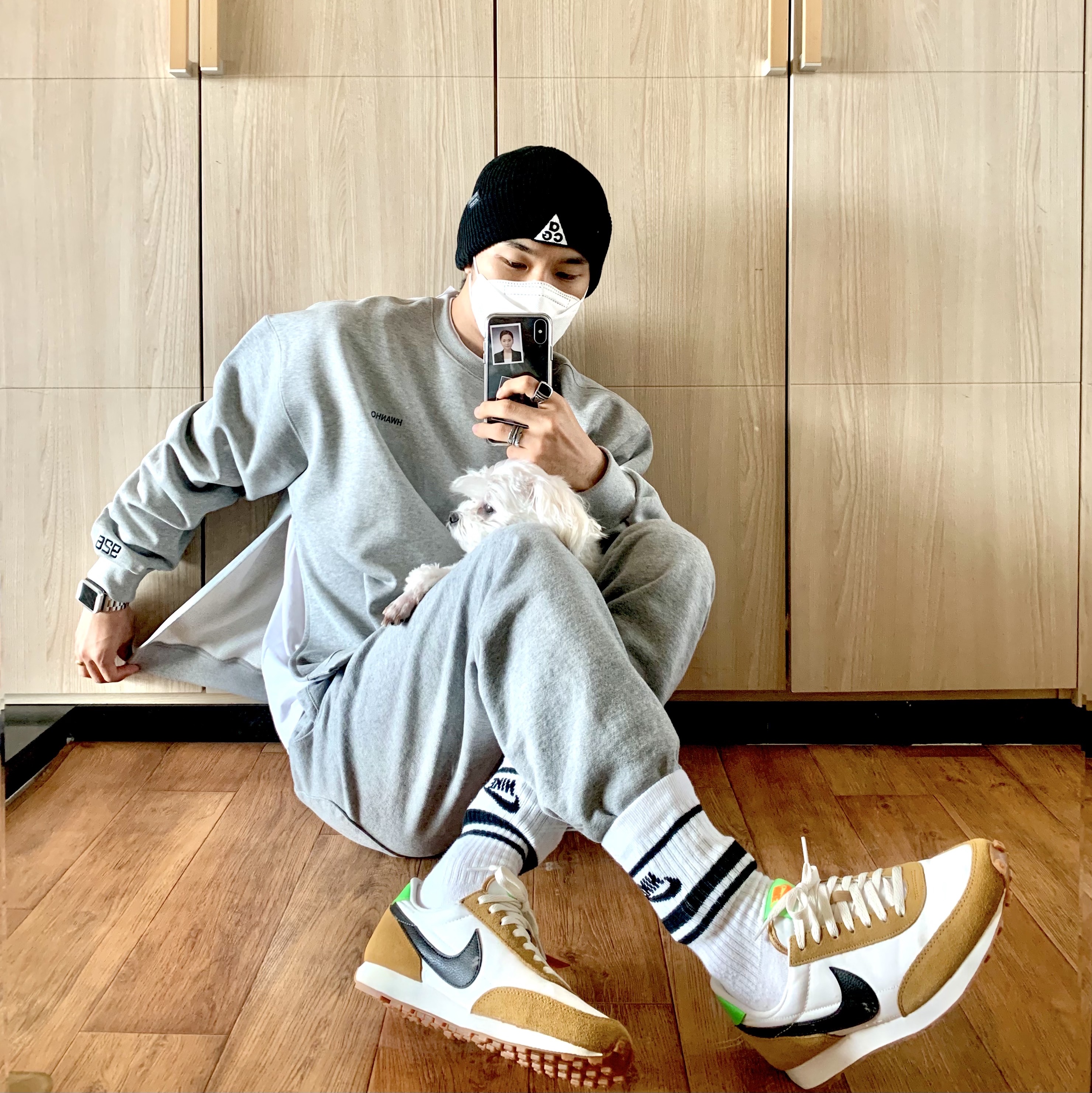 (W) Nike Daybreak Wheat 착용 스타일