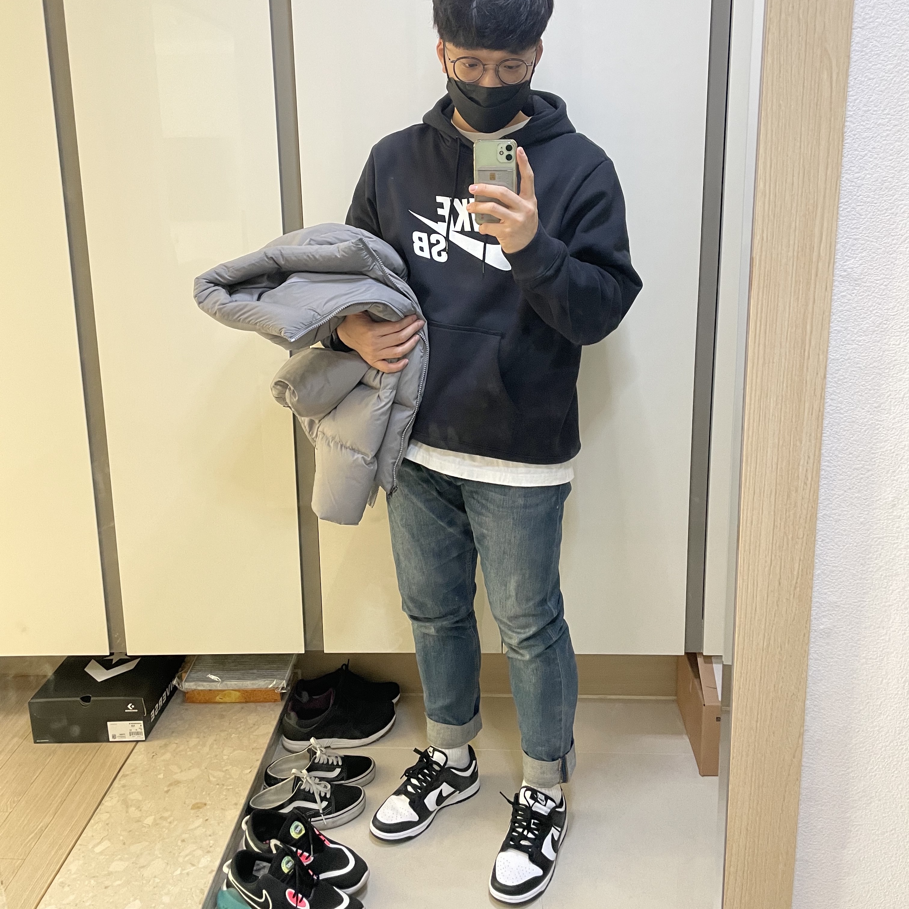 Nike Dunk Low Retro Black 착용 스타일