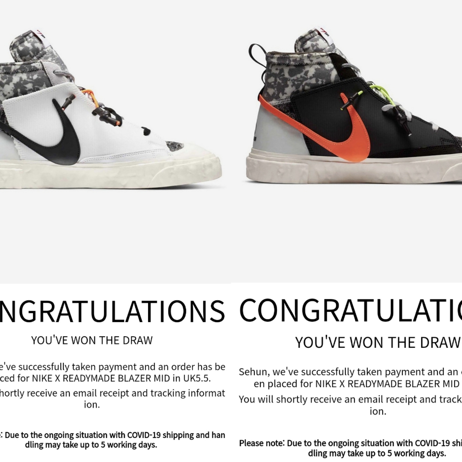 Nike x Readymade Blazer Mid Black, Nike x Readymade Blazer Mid White 착용 스타일