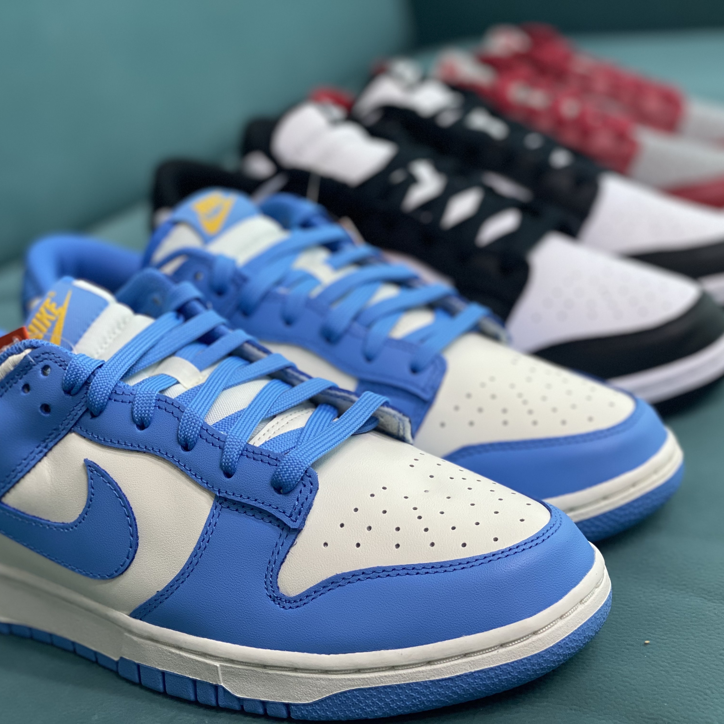 (W) Nike Dunk Low Coast, Nike Dunk Low Retro Black 착용 스타일
