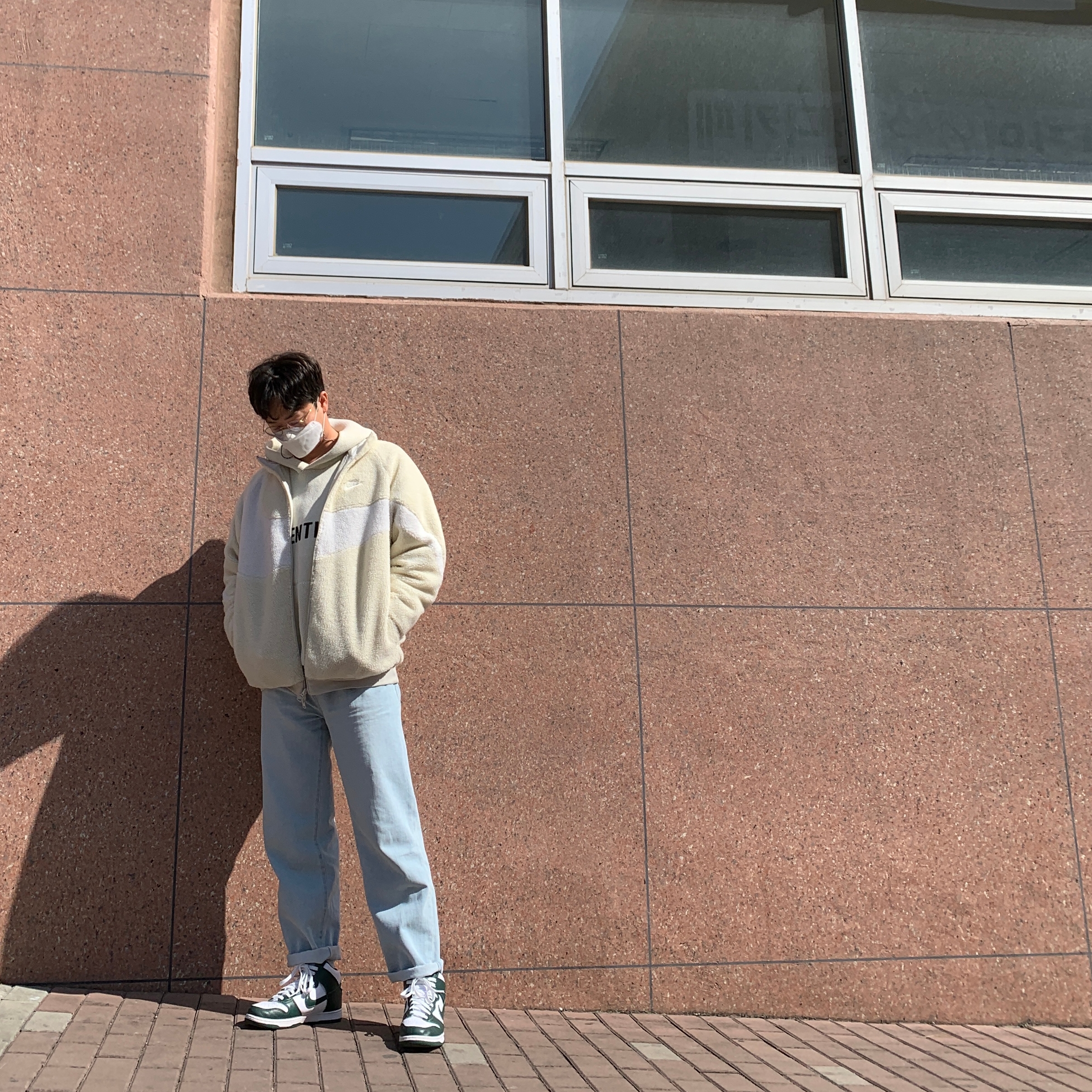 Essentials Knit Hoodie Cream - 20FW, Nike Big Swoosh Full Zip Jacket Light Bone Sail 착용 스타일