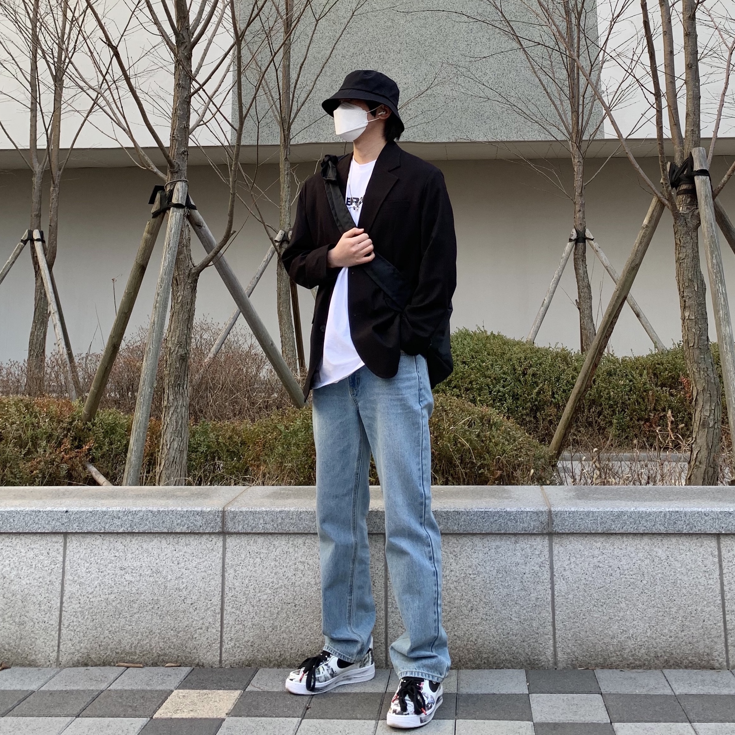 Nike x Peaceminusone Air Force 1 Low Para-Noise 2.0 착용 스타일