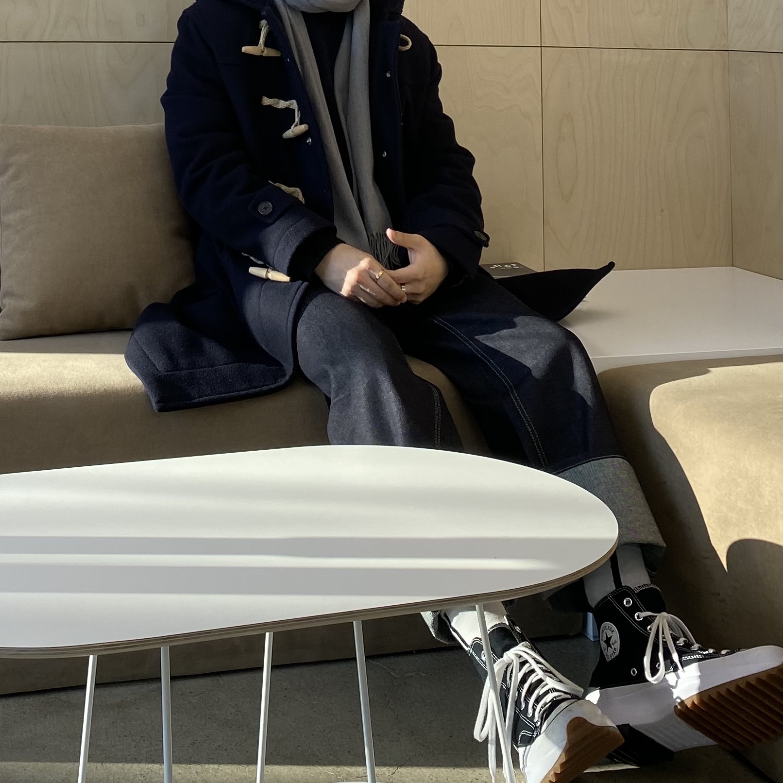 Converse Run Star Hike Hi Black White Gum 착용 스타일