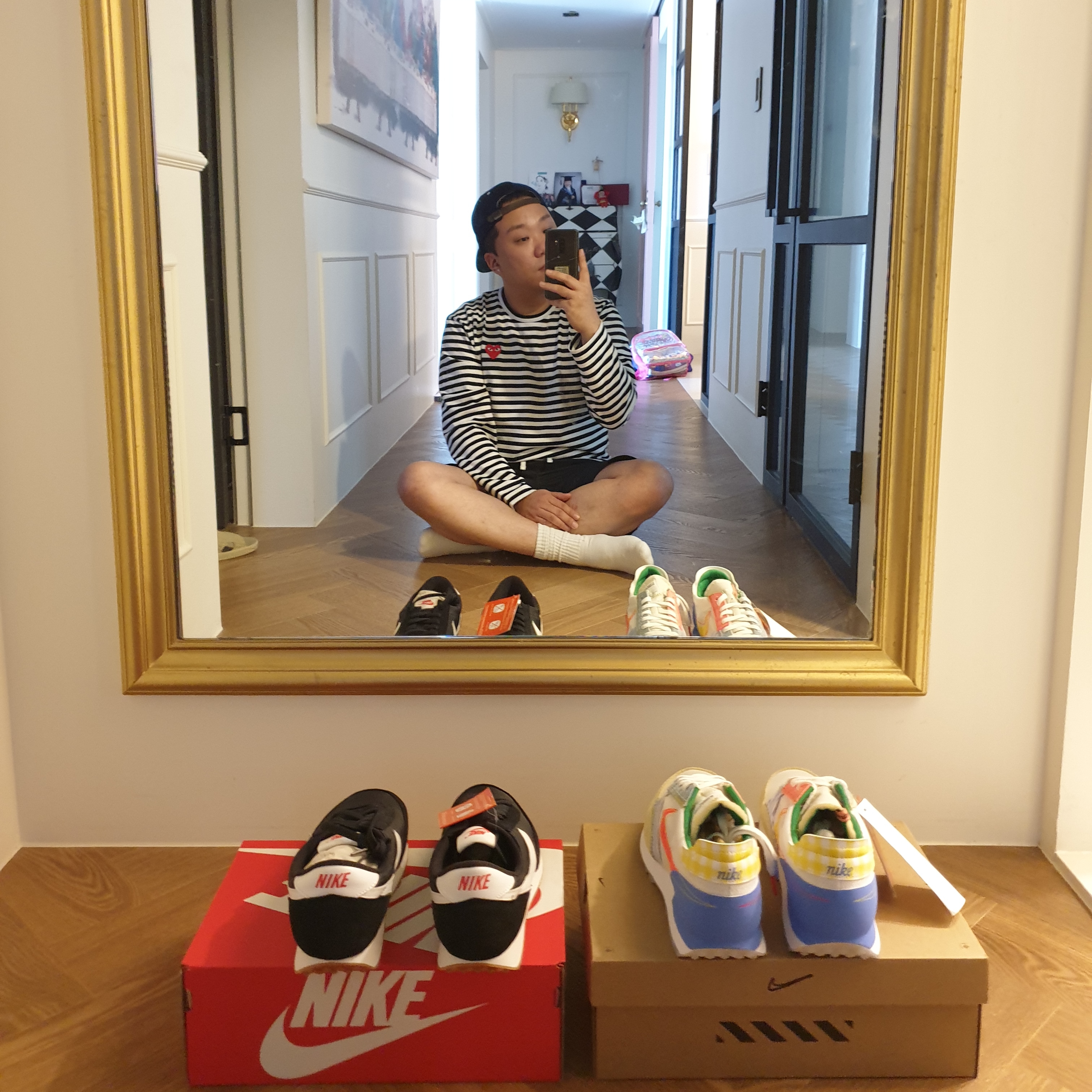 (W) Nike Daybreak Black White, Nike Daybreak Type Lost & Found 착용 스타일