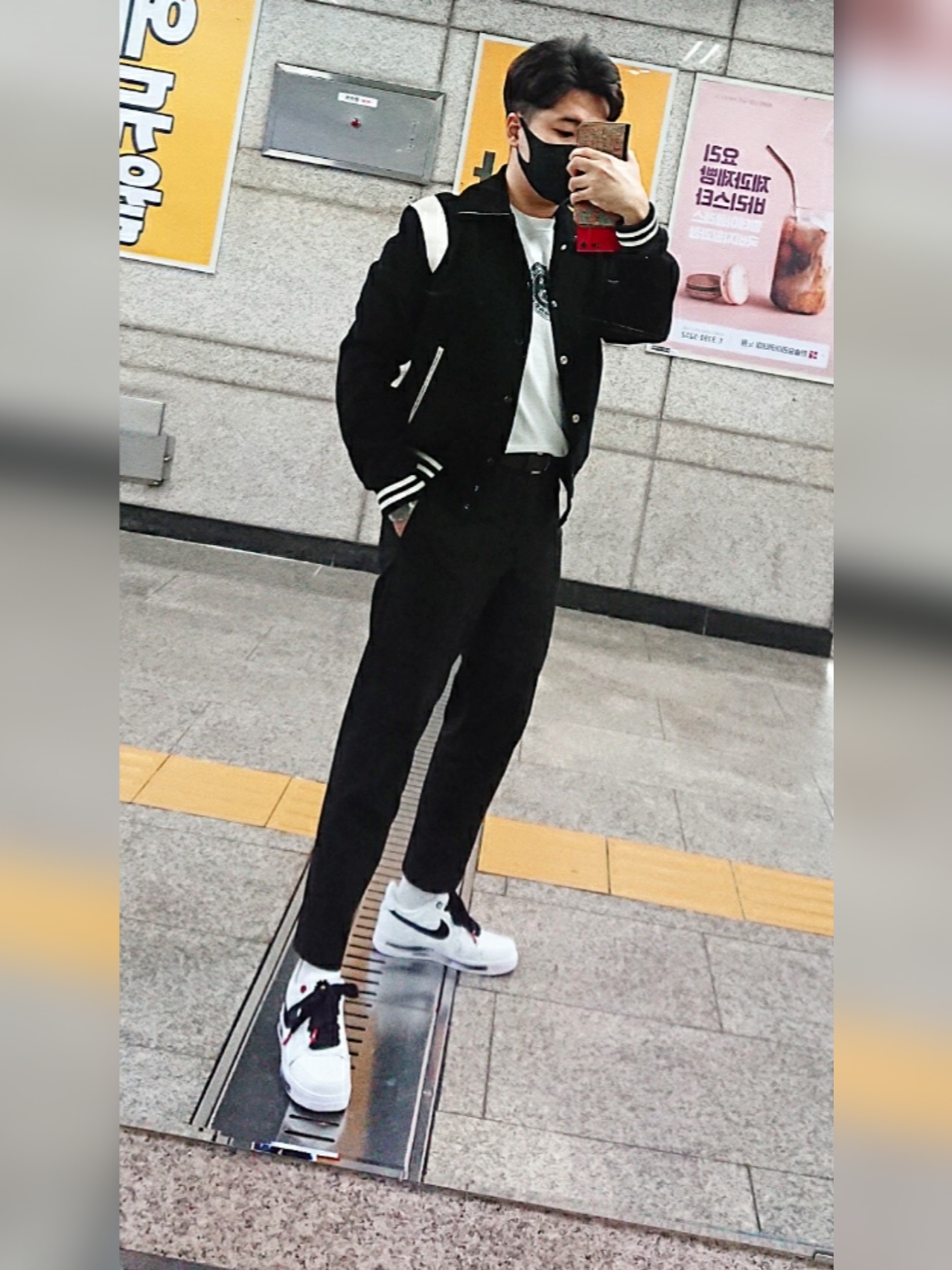Nike x Peaceminusone Air Force 1 Low Para-Noise 2.0, Nike x Stussy Big Swoosh LS T-Shirt White - Asia 착용 스타일 - 2