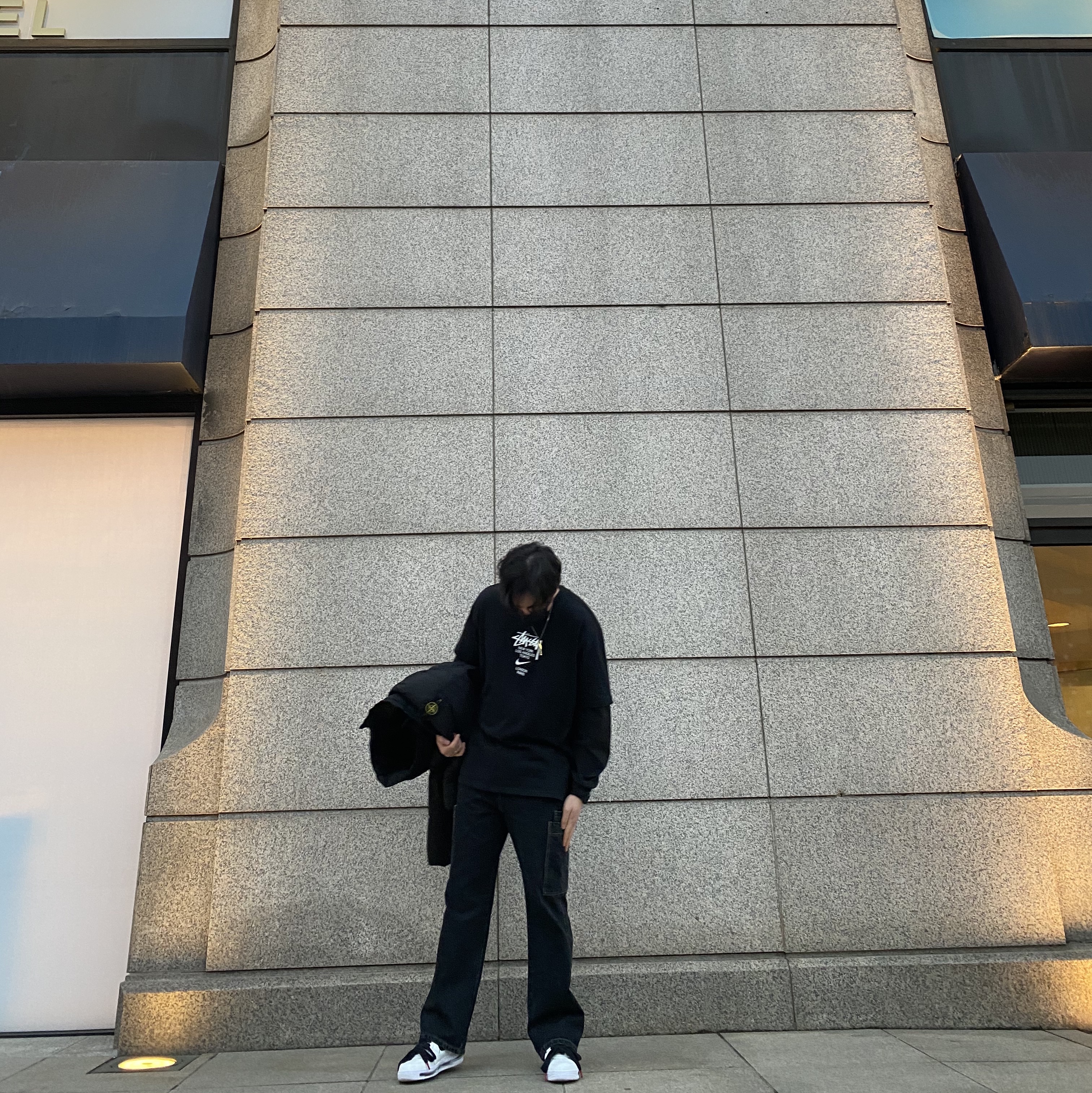 Nike x Peaceminusone Air Force 1 Low Para-Noise 2.0, Nike x Stussy WT T-Shirt Black - US/EU 착용 스타일