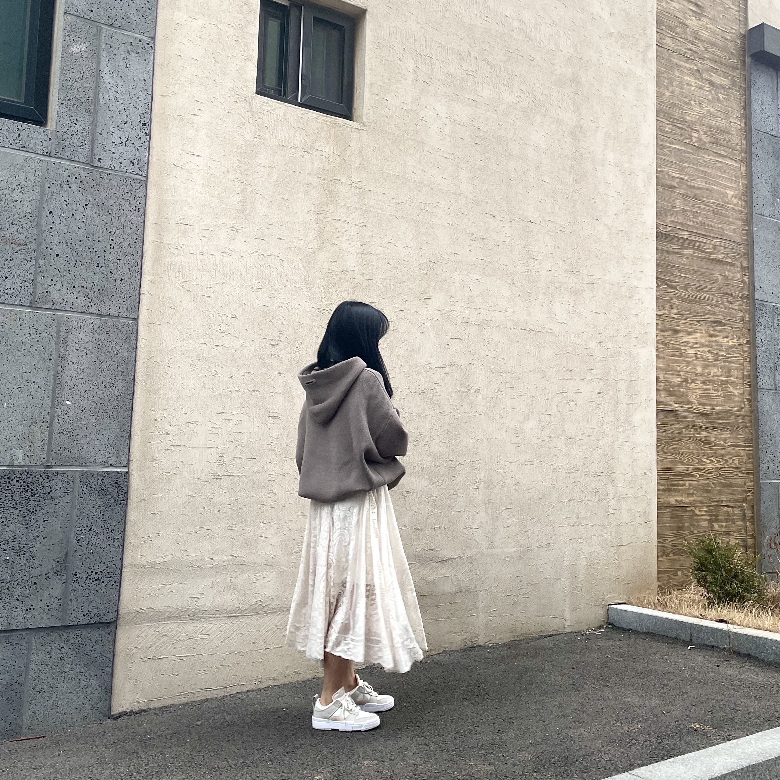 Essentials Knit Hoodie Taupe - 20FW, (W) Nike Dunk Low Disrupt Desert Sand 착용 스타일 - 2