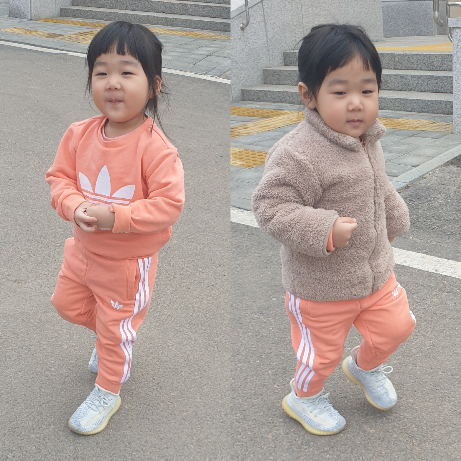 (Infant) Adidas Yeezy Boost 350 V2 Cloud White 착용 스타일