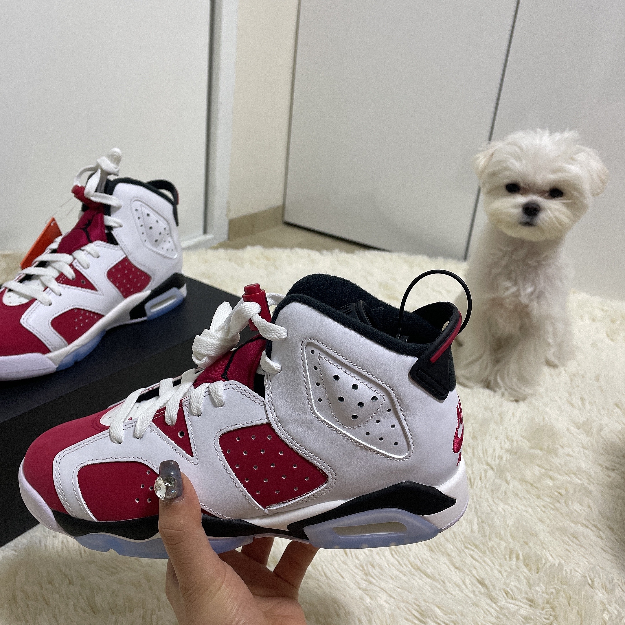(GS) Jordan 6 Retro Carmine 2021 착용 스타일 - 1